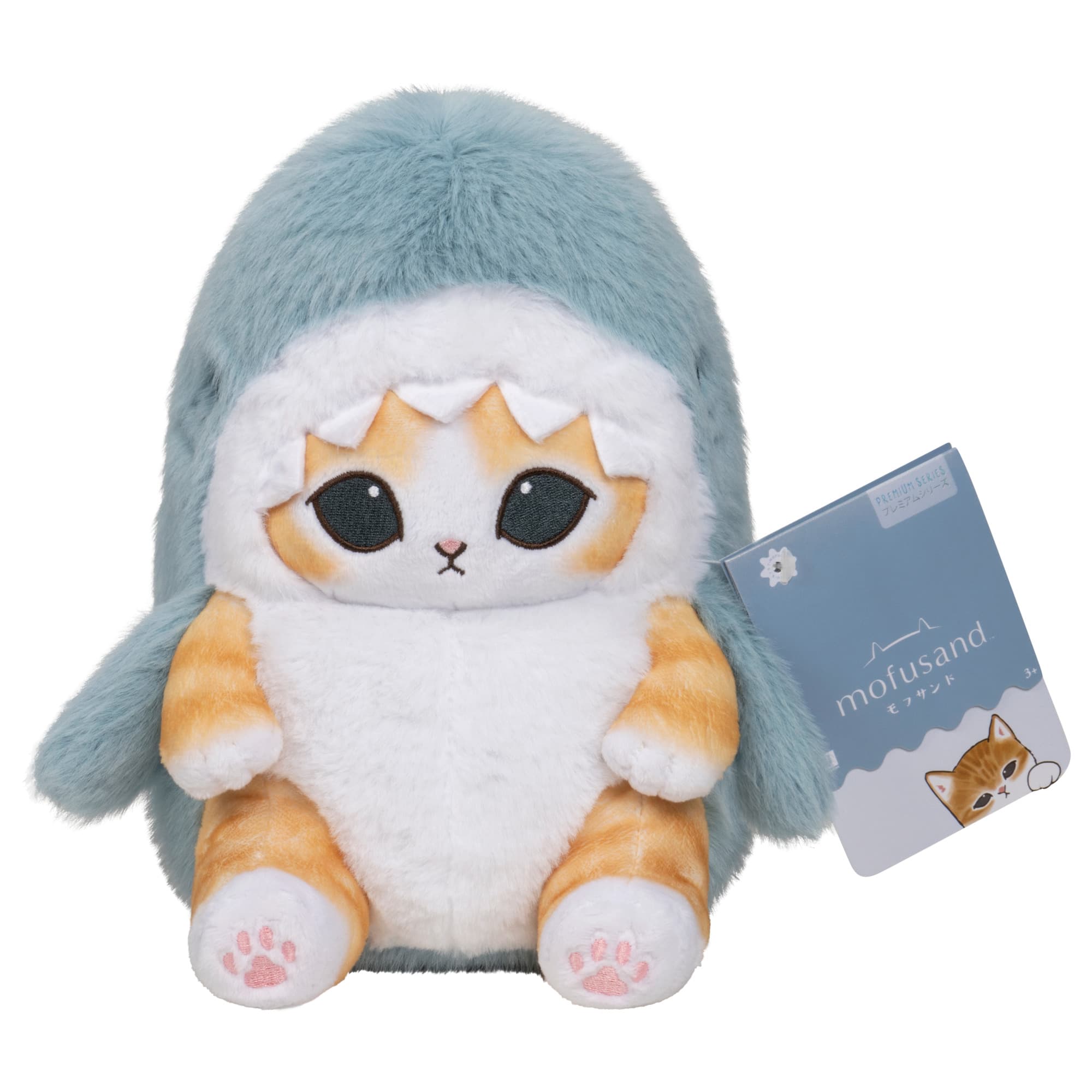 Mofusand - Premier Plüschkatze im Hai-Kostüm 20cm (japanisches Kawaii)