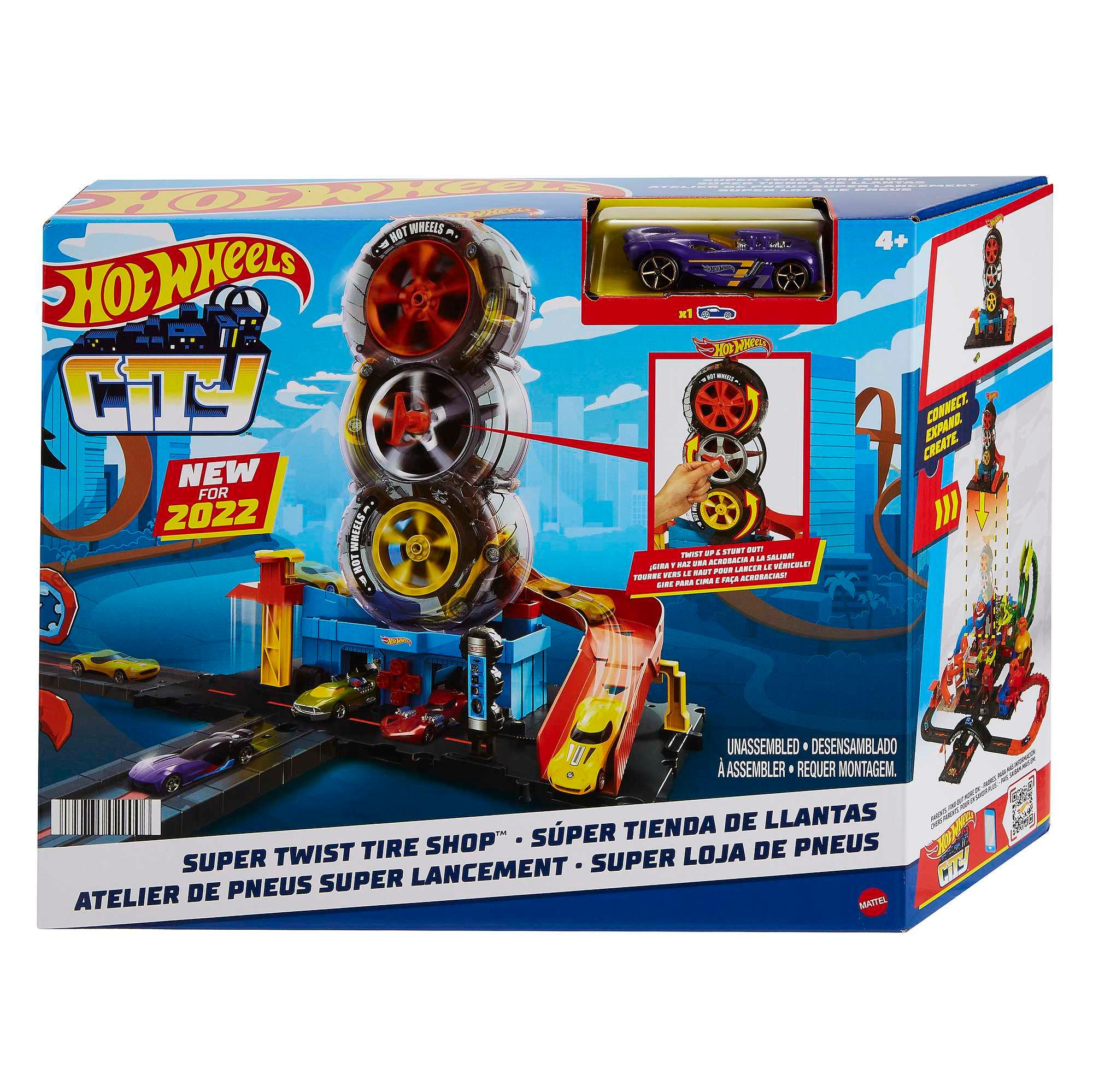 Hot Wheels City Super Reifenshop Spielset, Geschenk für Kinder von 4 bis 8 Jahren