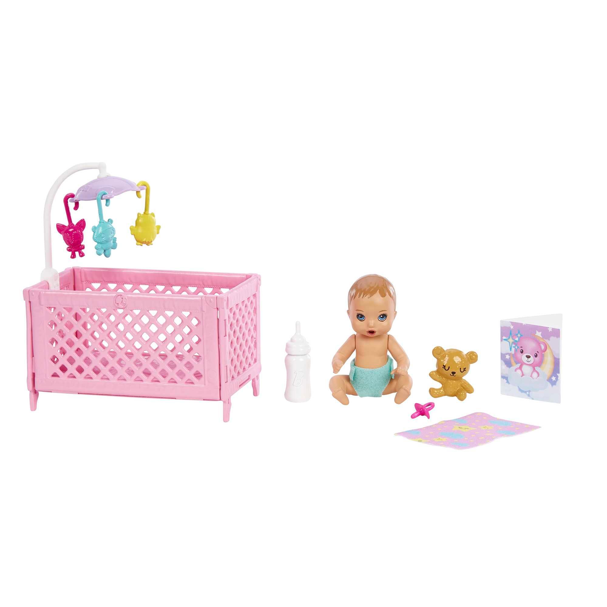 Produktbild Barbie-Puppen und Zubehörteile, Skipper Babysitter-Spielset mit Gitterbett 5 von 6