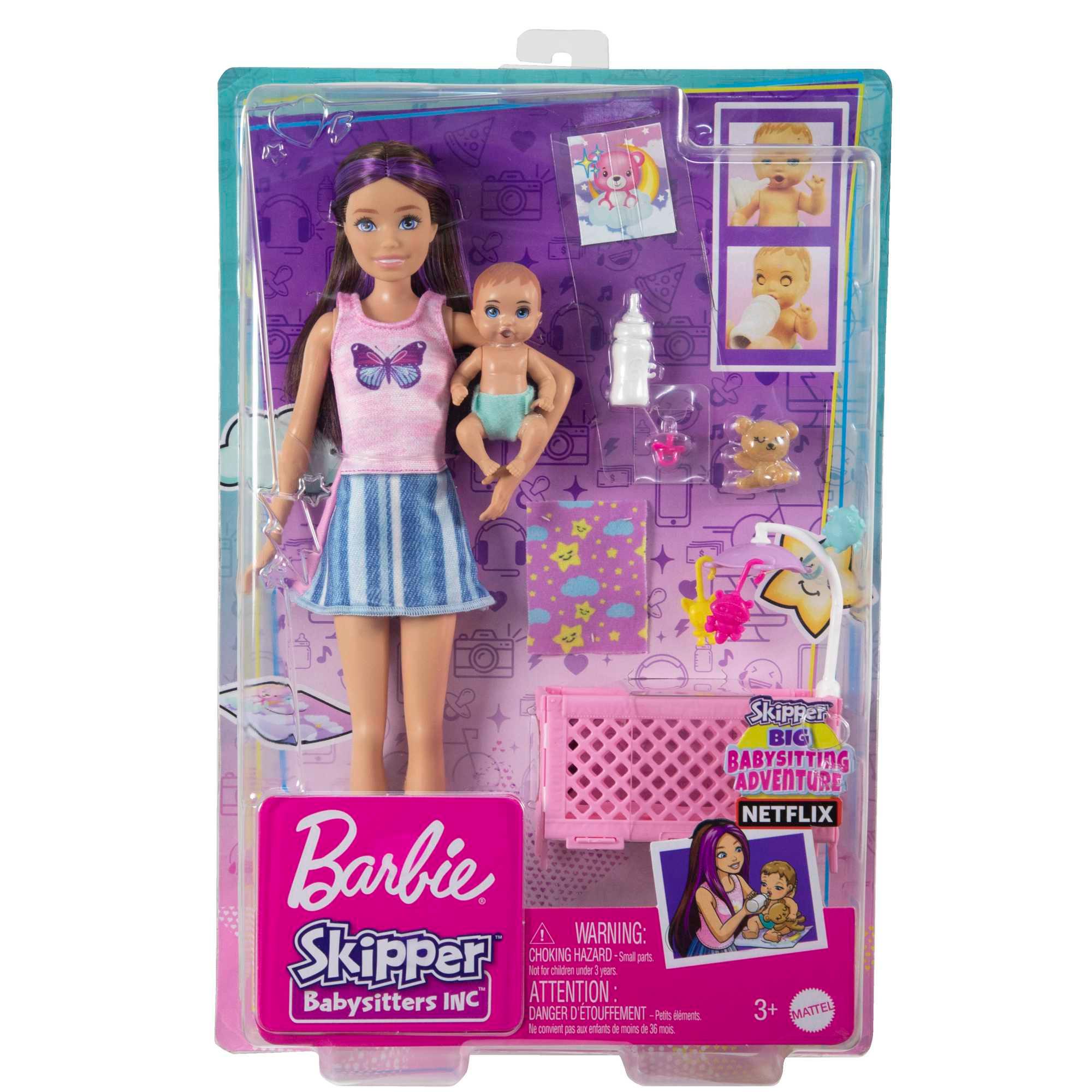 Produktbild Barbie-Puppen und Zubehörteile, Skipper Babysitter-Spielset mit Gitterbett 6 von 6