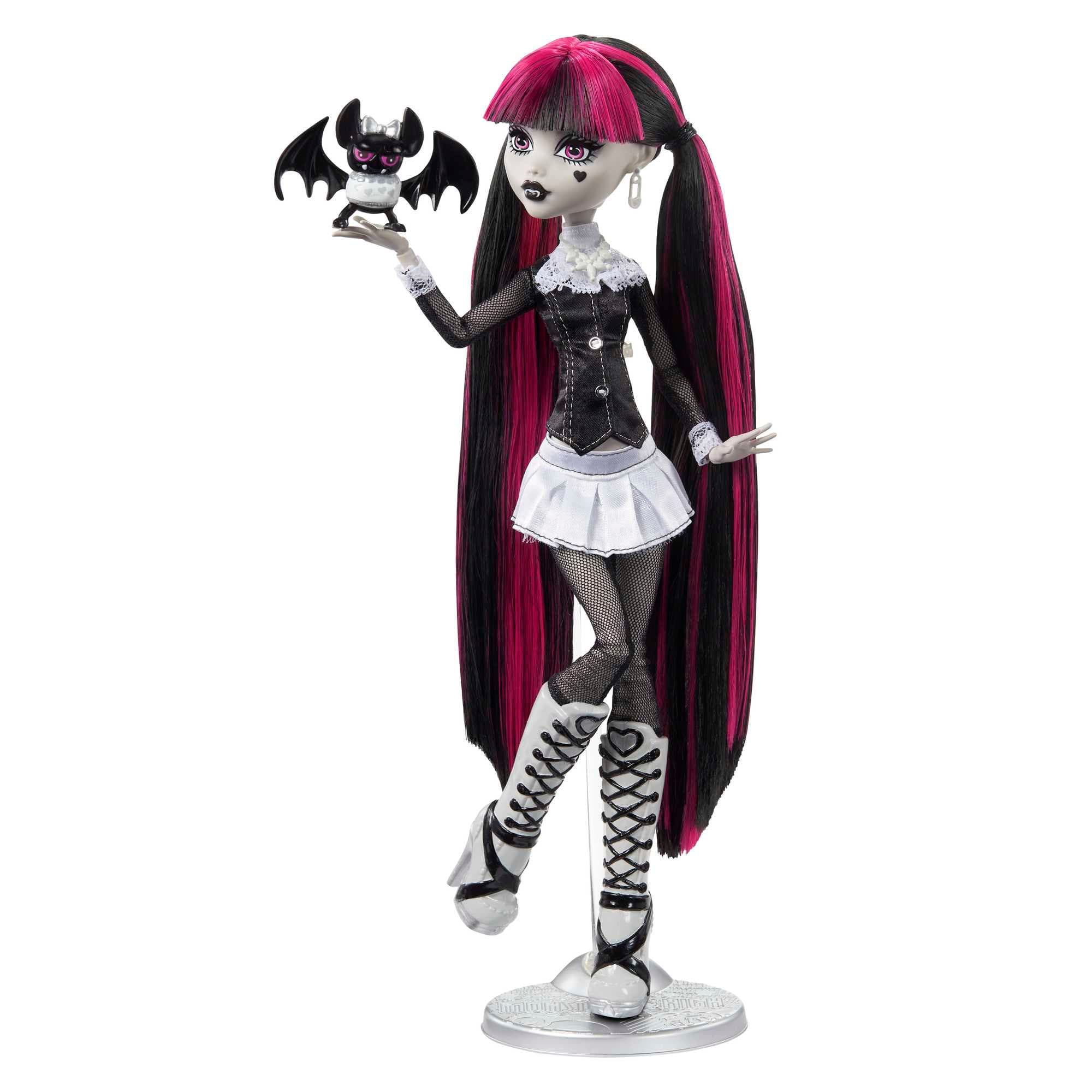 Monster-High-Puppe mit Poster, Draculaura in Schwarzweiß