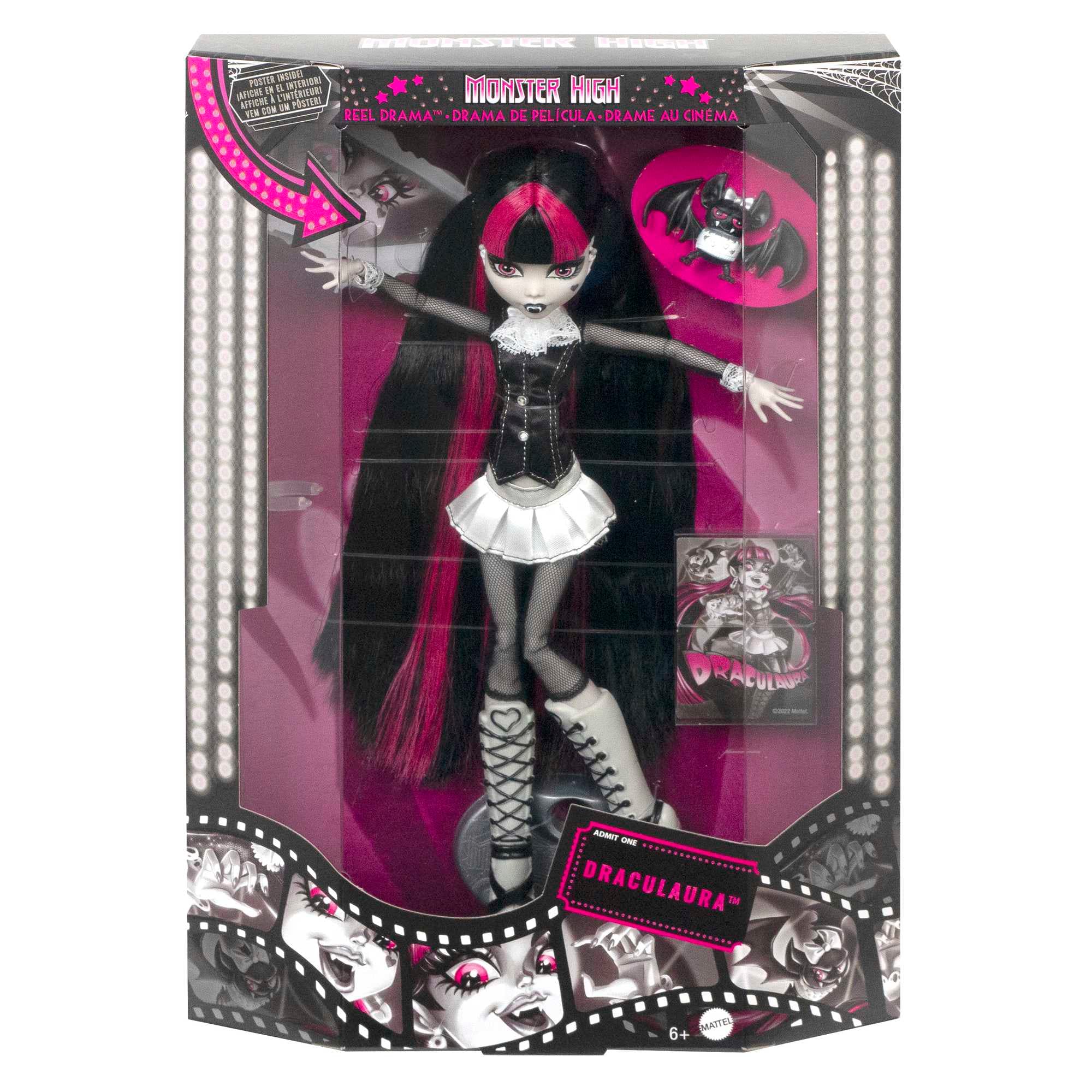 Produktbild Monster-High-Puppe mit Poster, Draculaura in Schwarzweiß 6 von 6