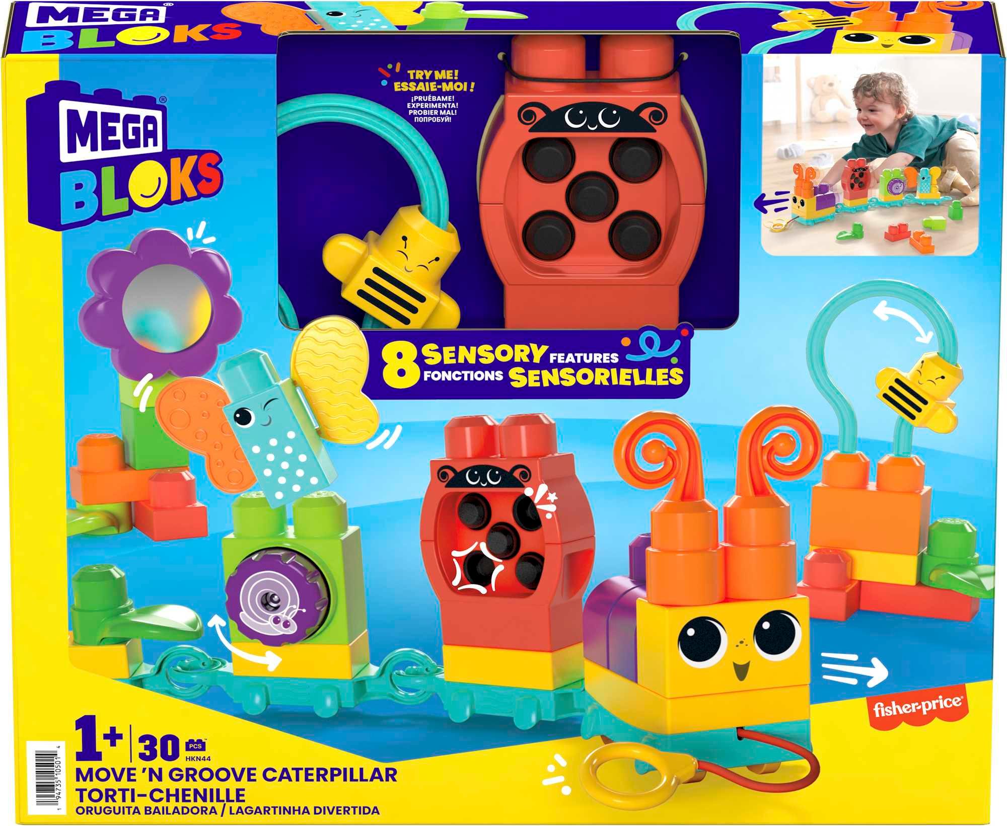 Produktbild MEGA BLOKS Rollspaß Raupenzug, Kleinkind Motorik-Spielzeug (Sensorik) 6 von 6