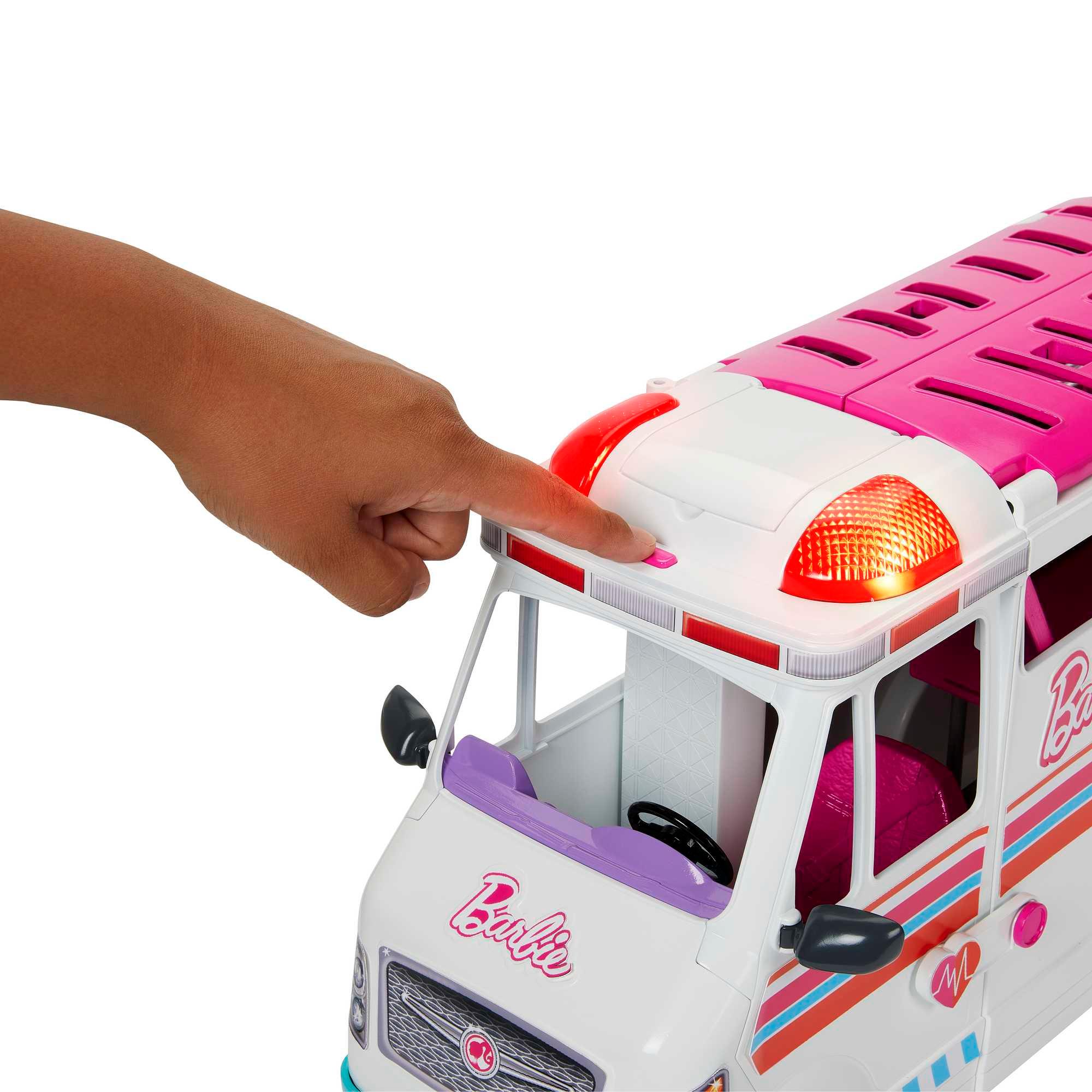 Produktbild Barbie-Spielzeug, umbaubarer Krankenwagen und Klinik Spielset, mehr als 20 Zubehörteile, 2-in-1-Krankenwagen 3 von 6