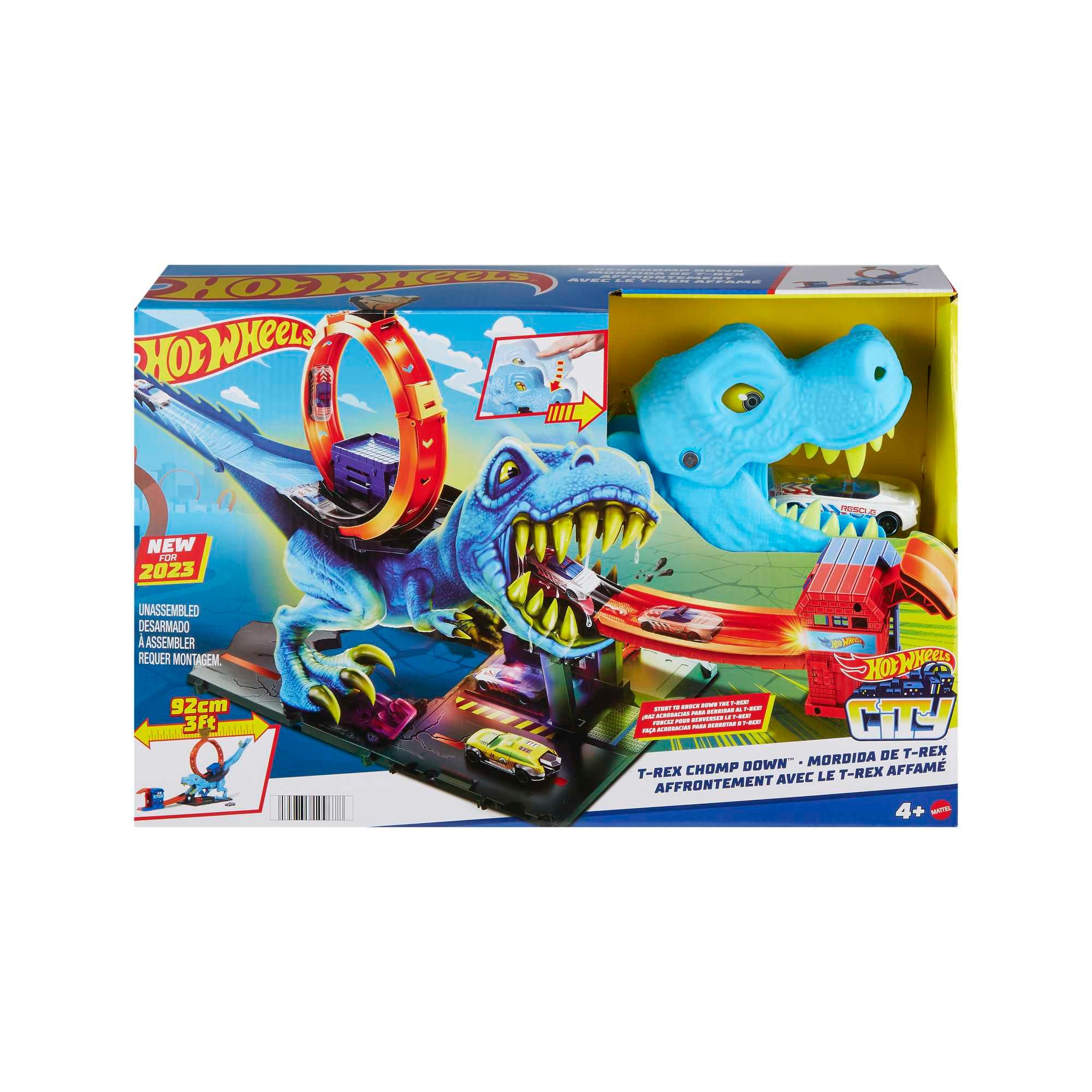 Produktbild Hot Wheels City T-Rex Looping-Bahn, Dinosaurier-Angriff inkl. Auto 1:64 6 von 6