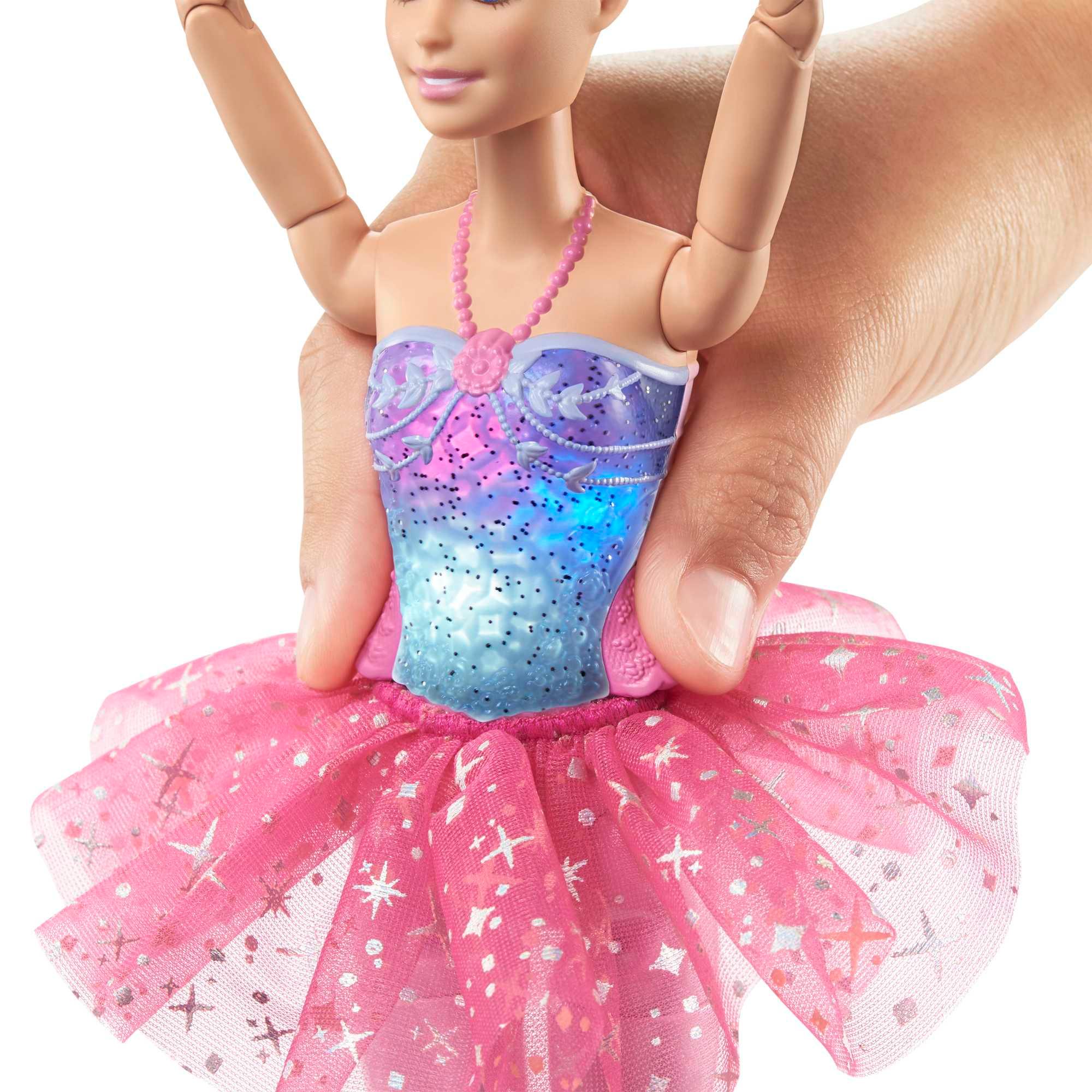 Produktbild Barbie Dreamtopia Zauberlicht Ballerina (blond), Puppe mit Leucht-Kleid 3 von 6