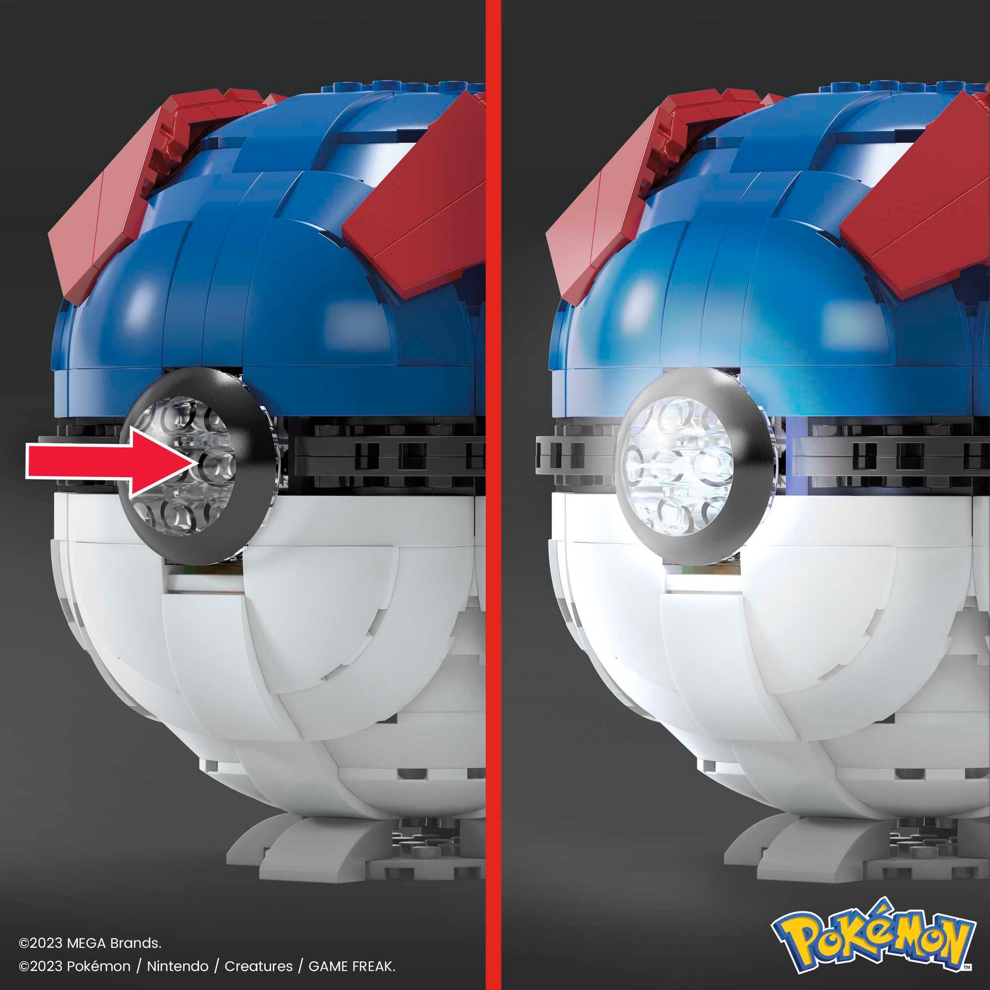 Produktbild MEGA Pokémon Jumbo Superball Bauset mit Lichtern (299 Teile), für Sammler 4 von 6