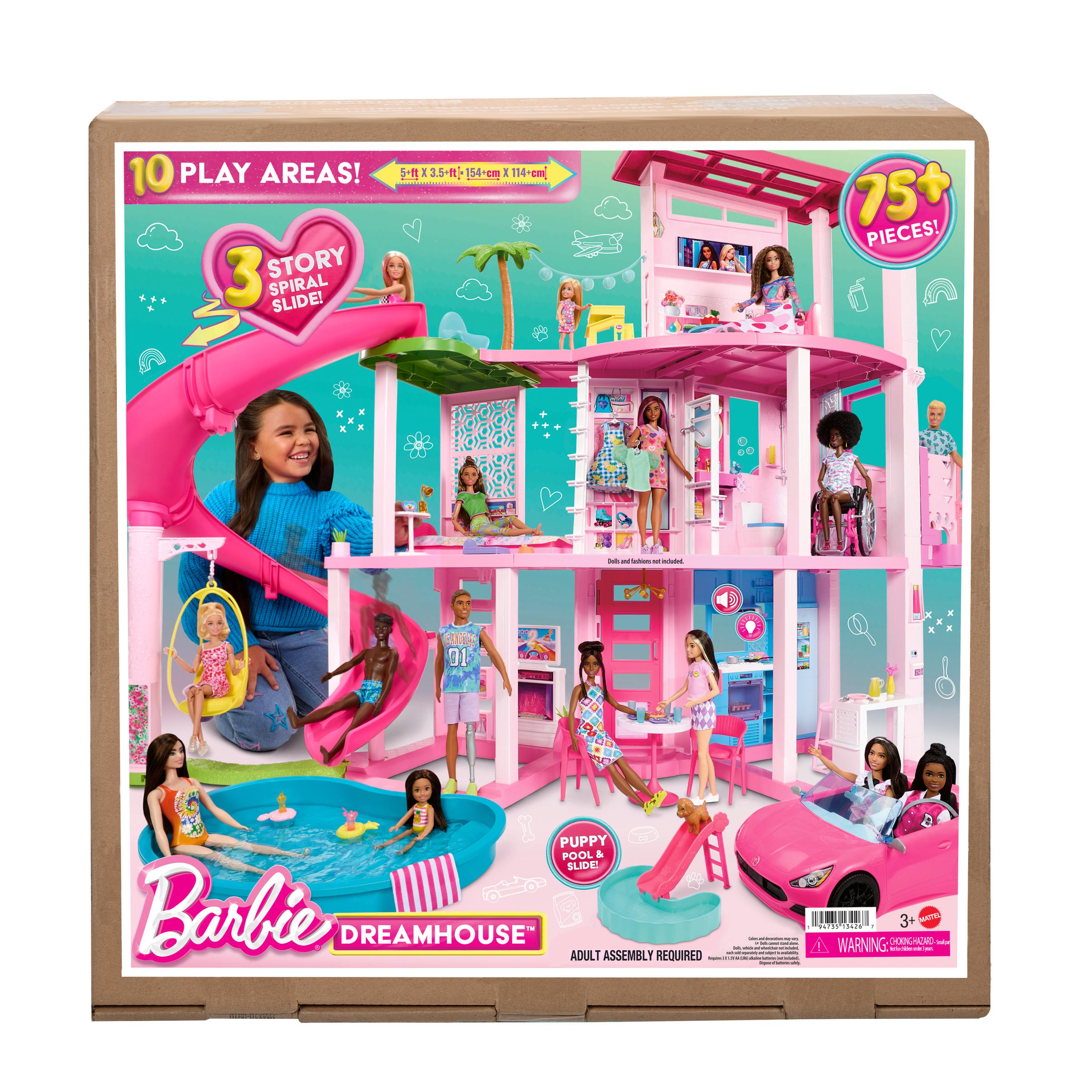Produktbild Barbies Traumvilla, mehr als 75 Teile, Poolparty-Puppenhaus mit Rutsche über 3 Etagen 6 von 6