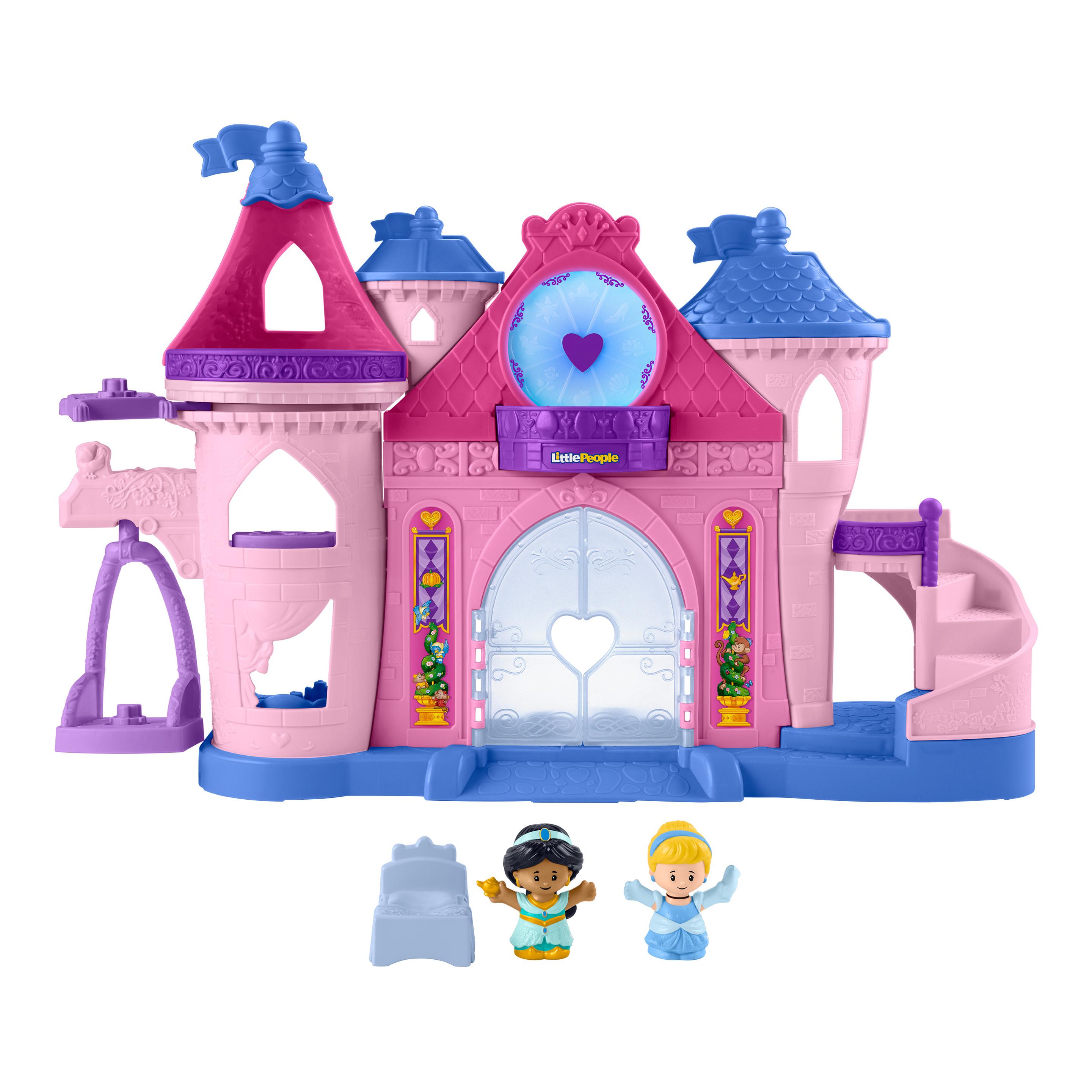 Disney-Prinzessin Spielset für Kleinkinder von Little People, Magische Lichter und Tanz-Schloss mit 2 Figuren