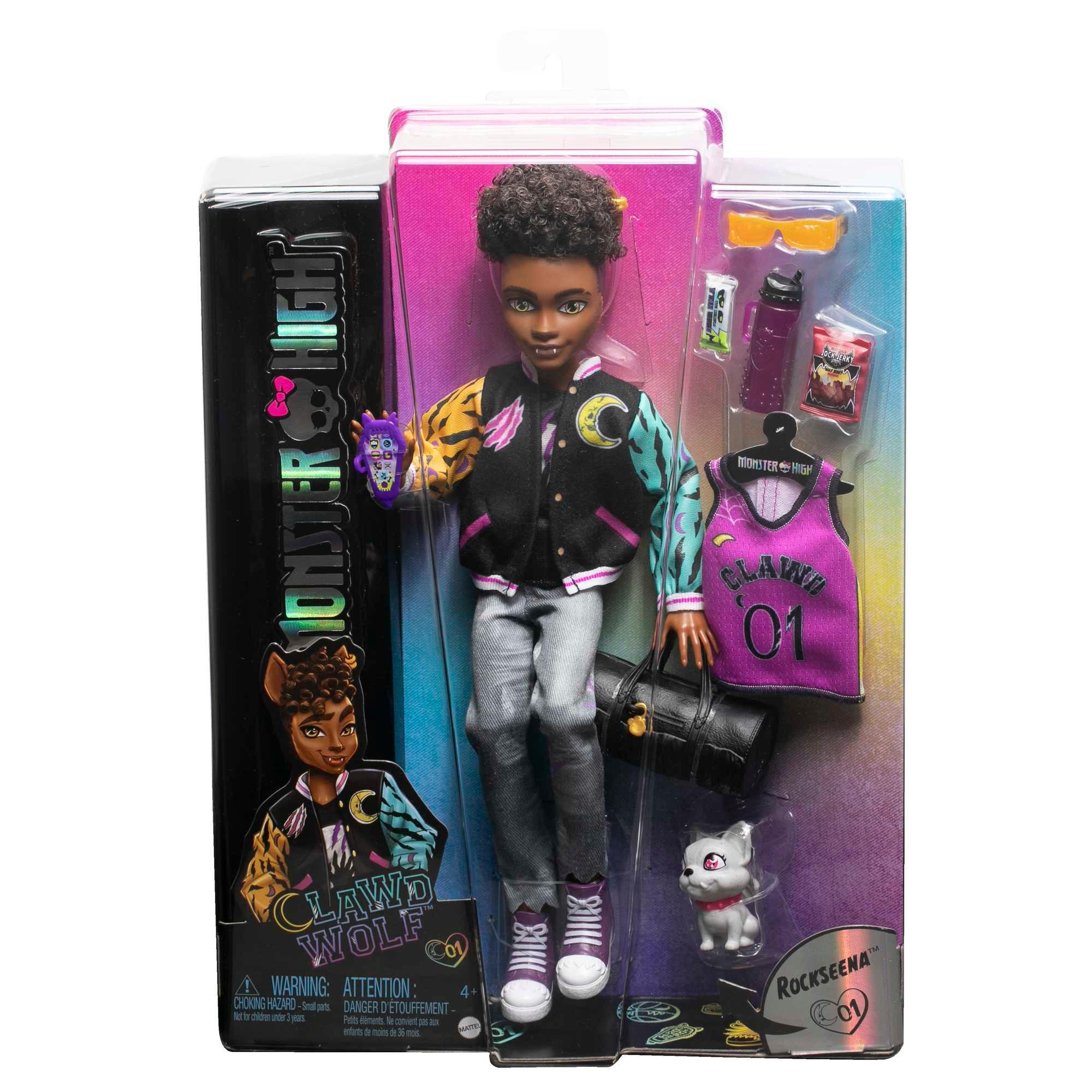 Produktbild Monster High-Puppe, Clawd Wolf-Puppe mit Gargoyle-Bulldogge als Haustier und Zubehör 6 von 6