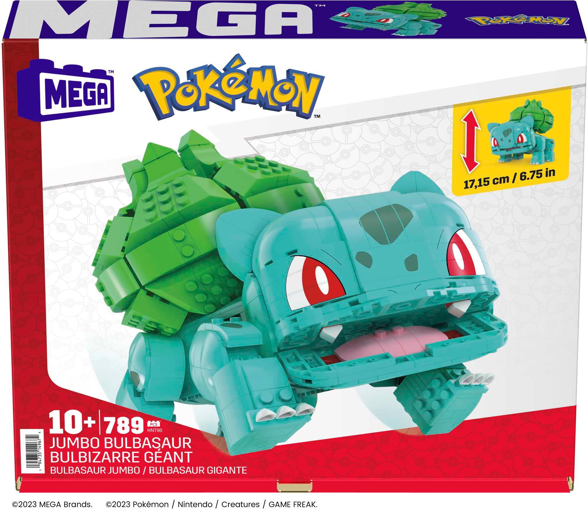 Produktbild MEGA Pokémon Jumbo Bisasam Bauspielzeug-Set mit 1 Actionfigur (789 Teile) für Kinder 5 von 5