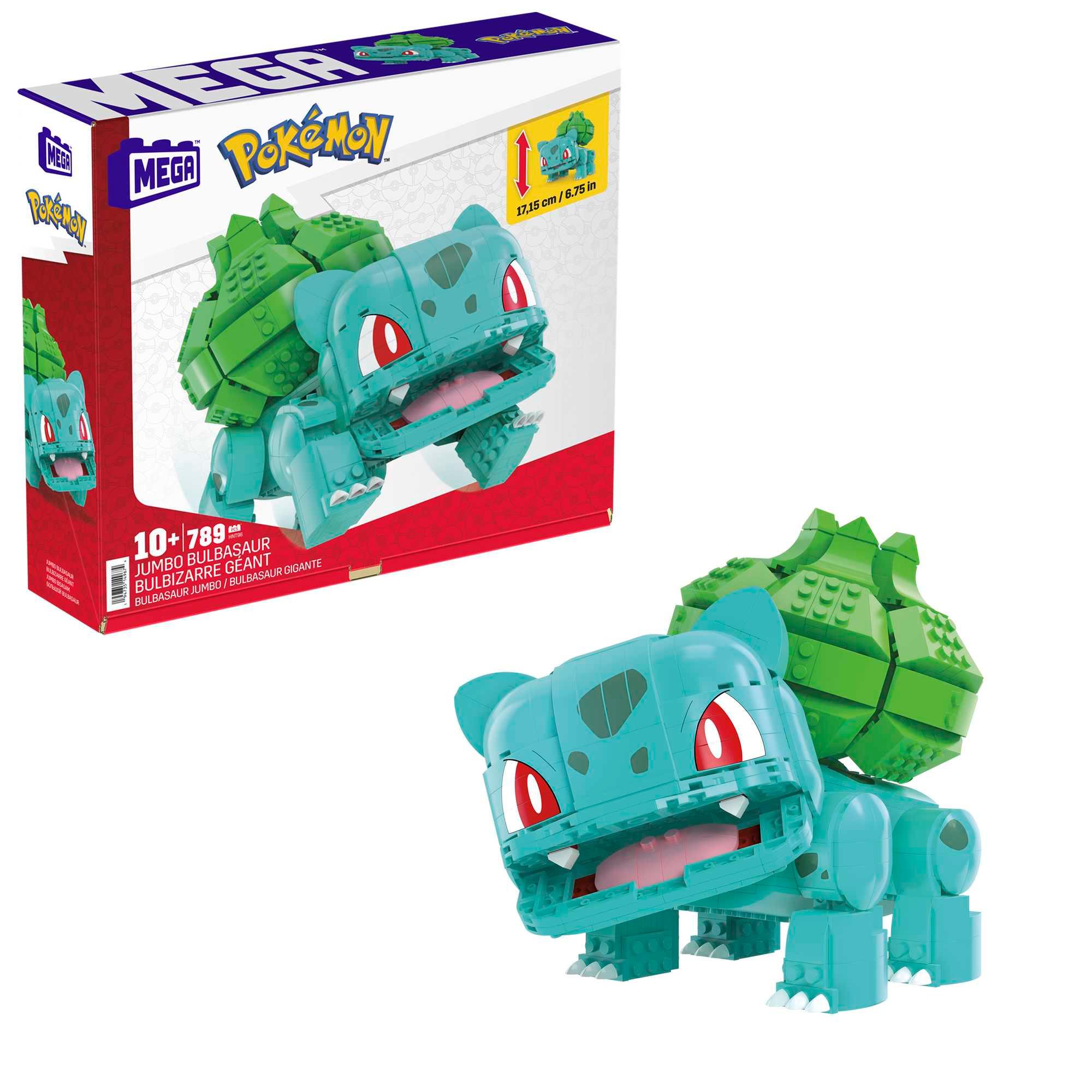 MEGA Pokémon Jumbo Bisasam Bauspielzeug-Set mit 1 Actionfigur (789 Teile) für Kinder