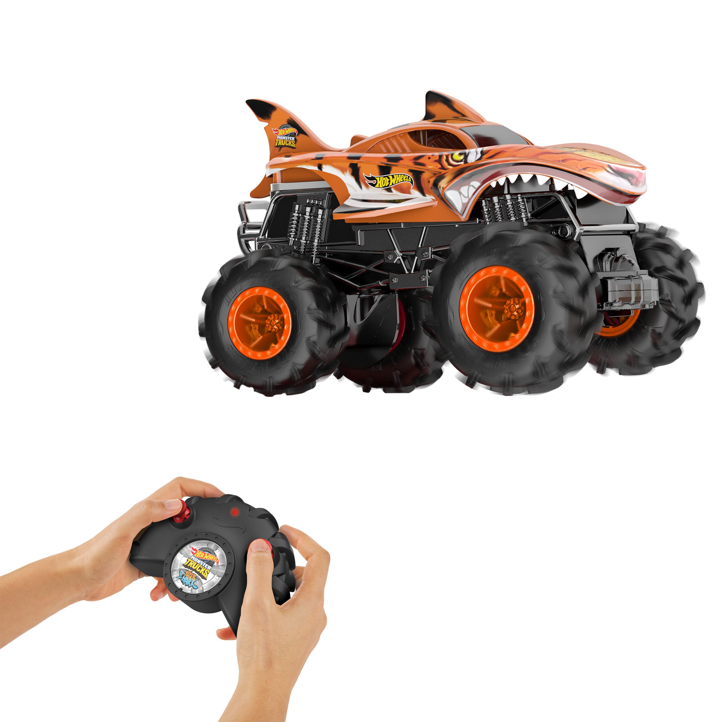 Produktbild Hot Wheels RC Monster Trucks HW Tigerhai RC im Maßstab 1:24, ferngesteuerter Spielzeugtruck 7 von 11