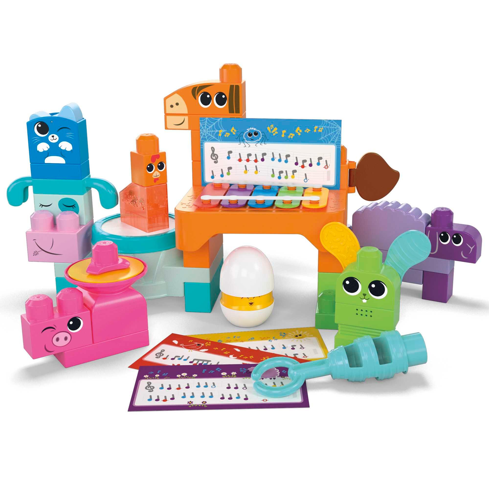 Produktbild MEGA BLOKS Fisher-Price Musikspaß Bauernhoftiere sensorisches Blockspielzeug (45 Teile) für Kinder 3 von 5