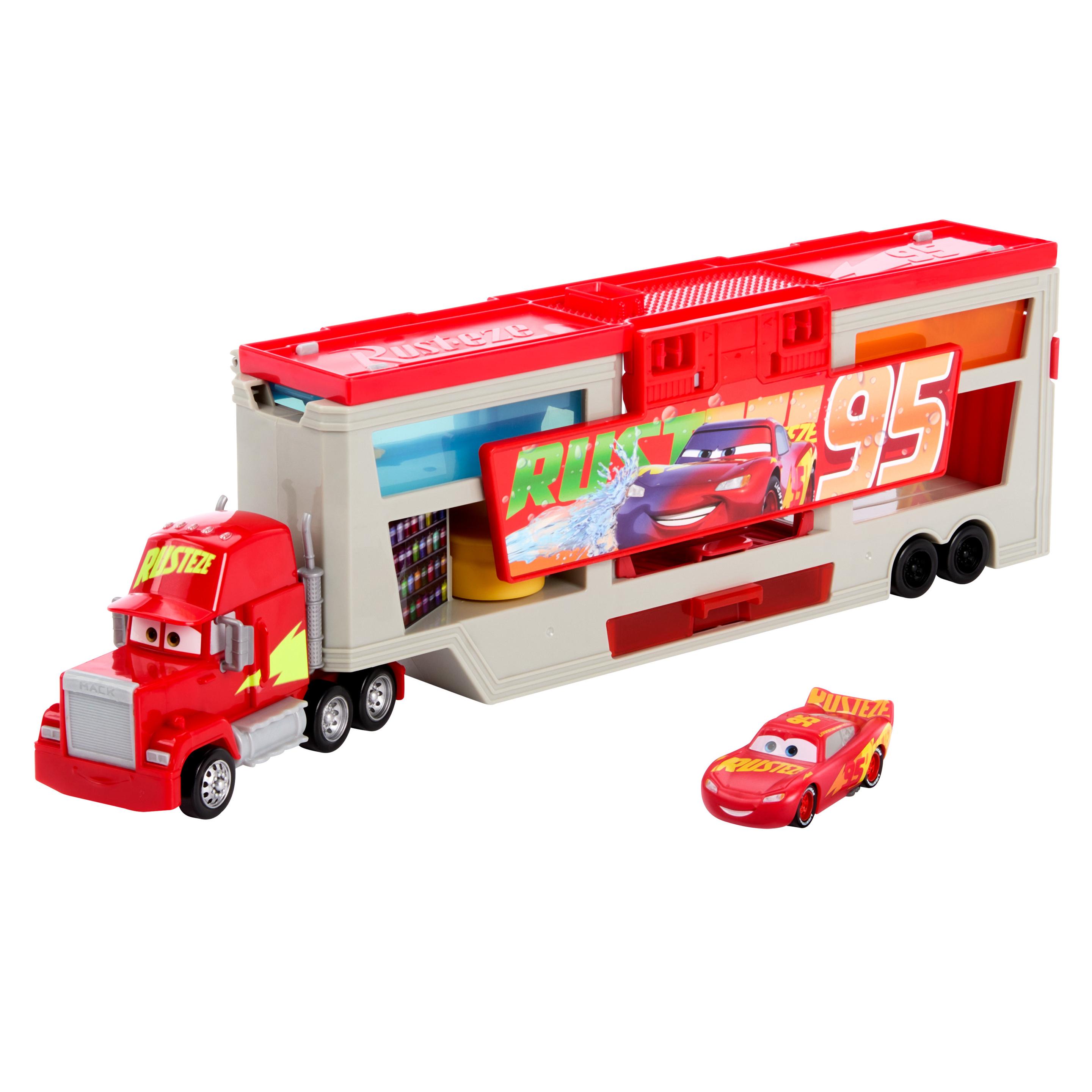 Disney und Pixar Cars Farbwechsel-Spielset Lackiererei Mack mit 1 Spielzeugauto und Zubehör