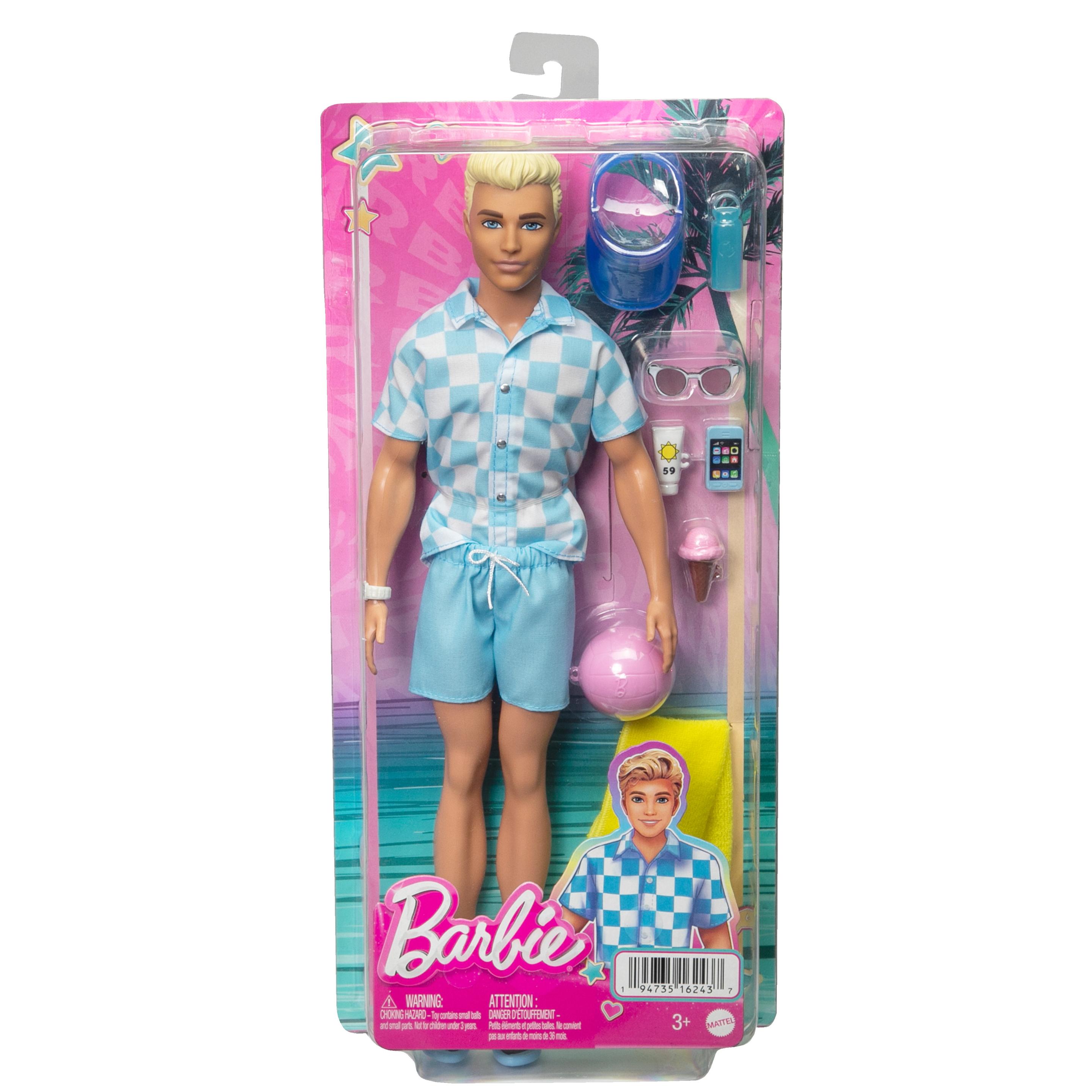 Produktbild Blonde Ken-Puppe mit Badehose und Strand-Accessoires 6 von 6
