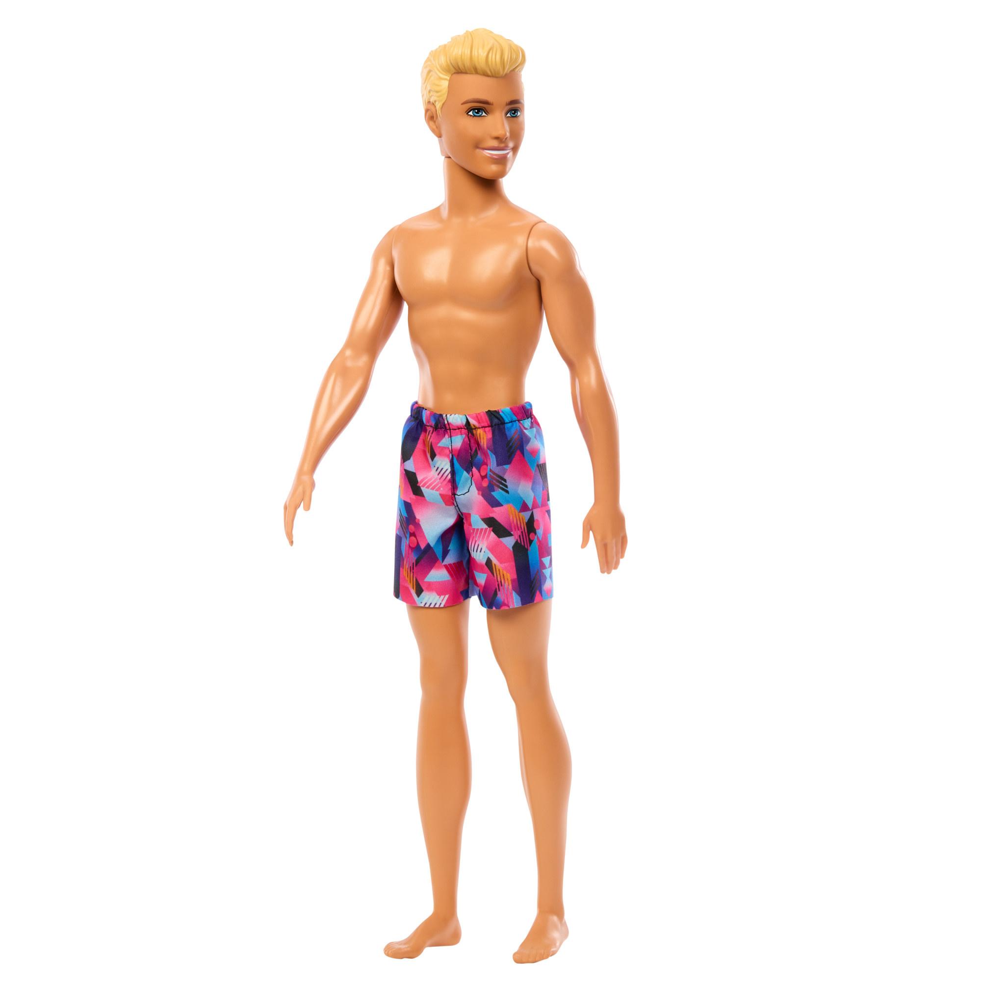 Produktbild Barbie Ken-Strandpuppe mit blonden Haaren und violetter Badebekleidung 2 von 5