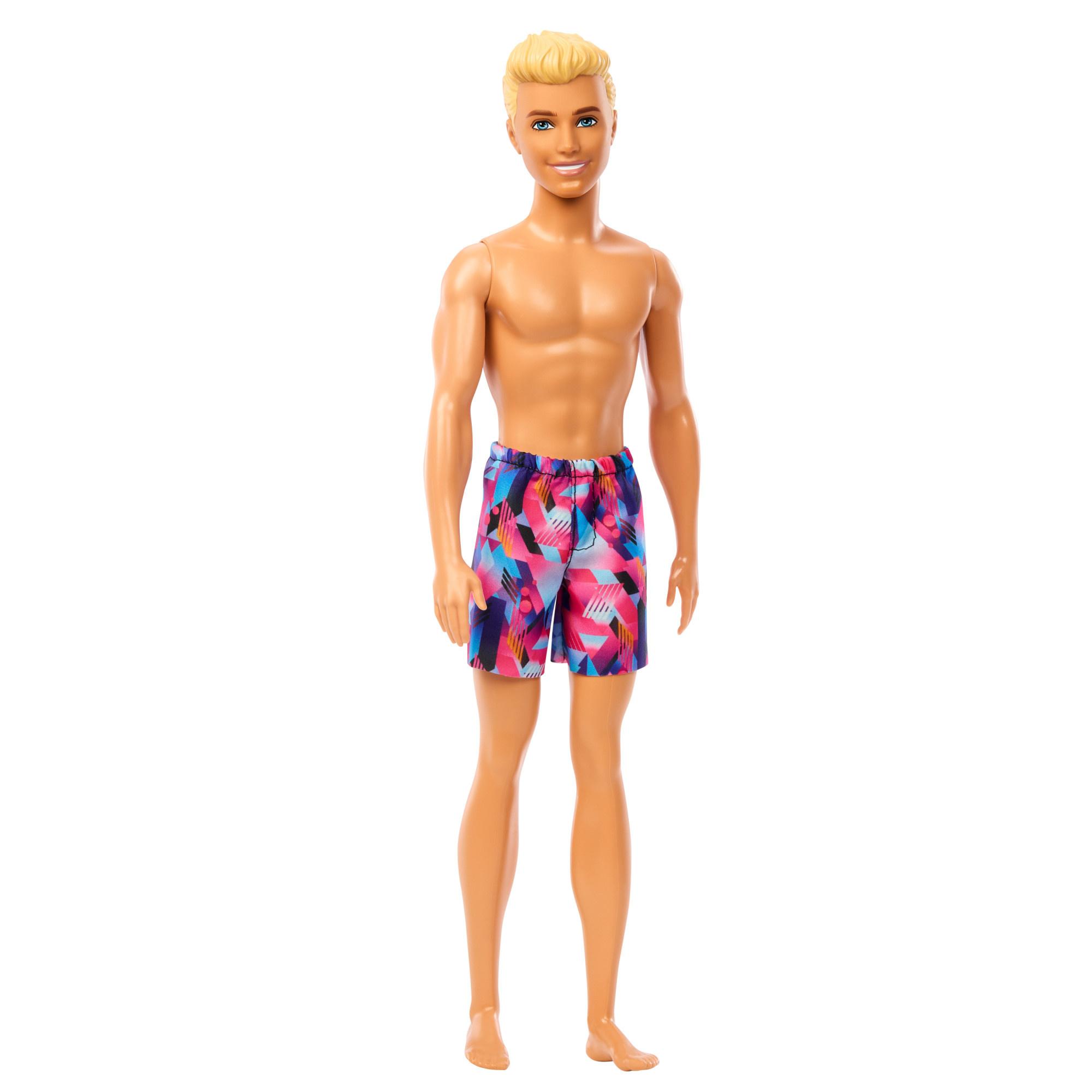 Produktbild Barbie Ken-Strandpuppe mit blonden Haaren und violetter Badebekleidung 5 von 5
