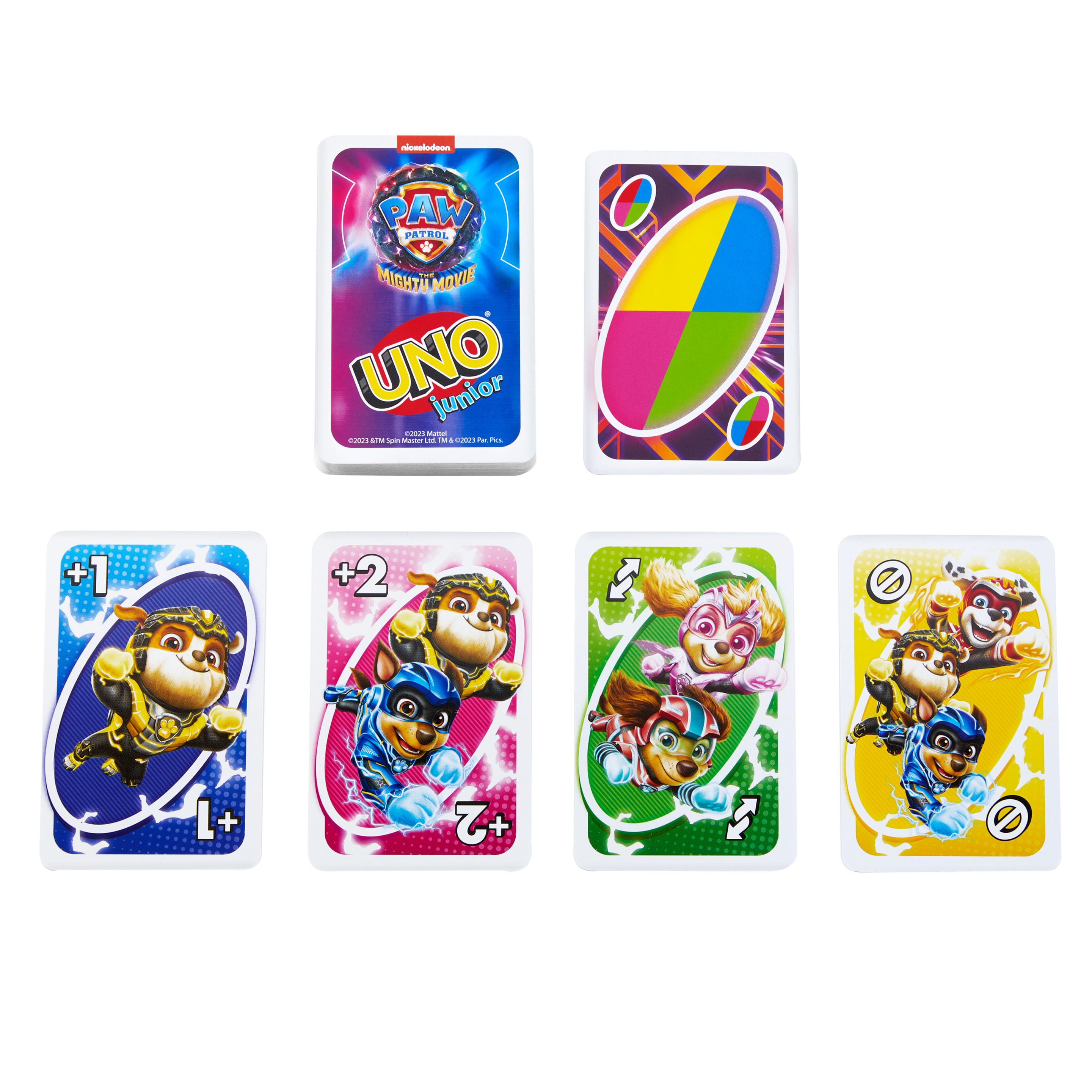 Produktbild UNO Junior Paw Patrol: The Mighty Movie“ Kartenspiel für Kinder für Familienabende, mit 3 Schwierigkeitsstufen 4 von 6