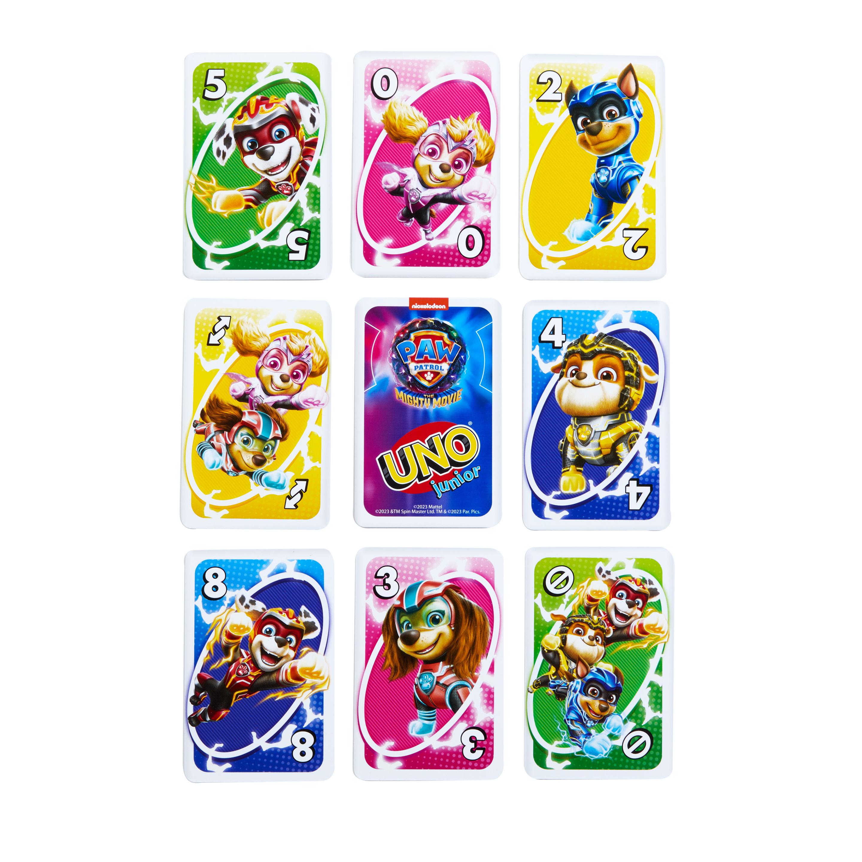 Produktbild UNO Junior Paw Patrol: The Mighty Movie“ Kartenspiel für Kinder für Familienabende, mit 3 Schwierigkeitsstufen 5 von 6