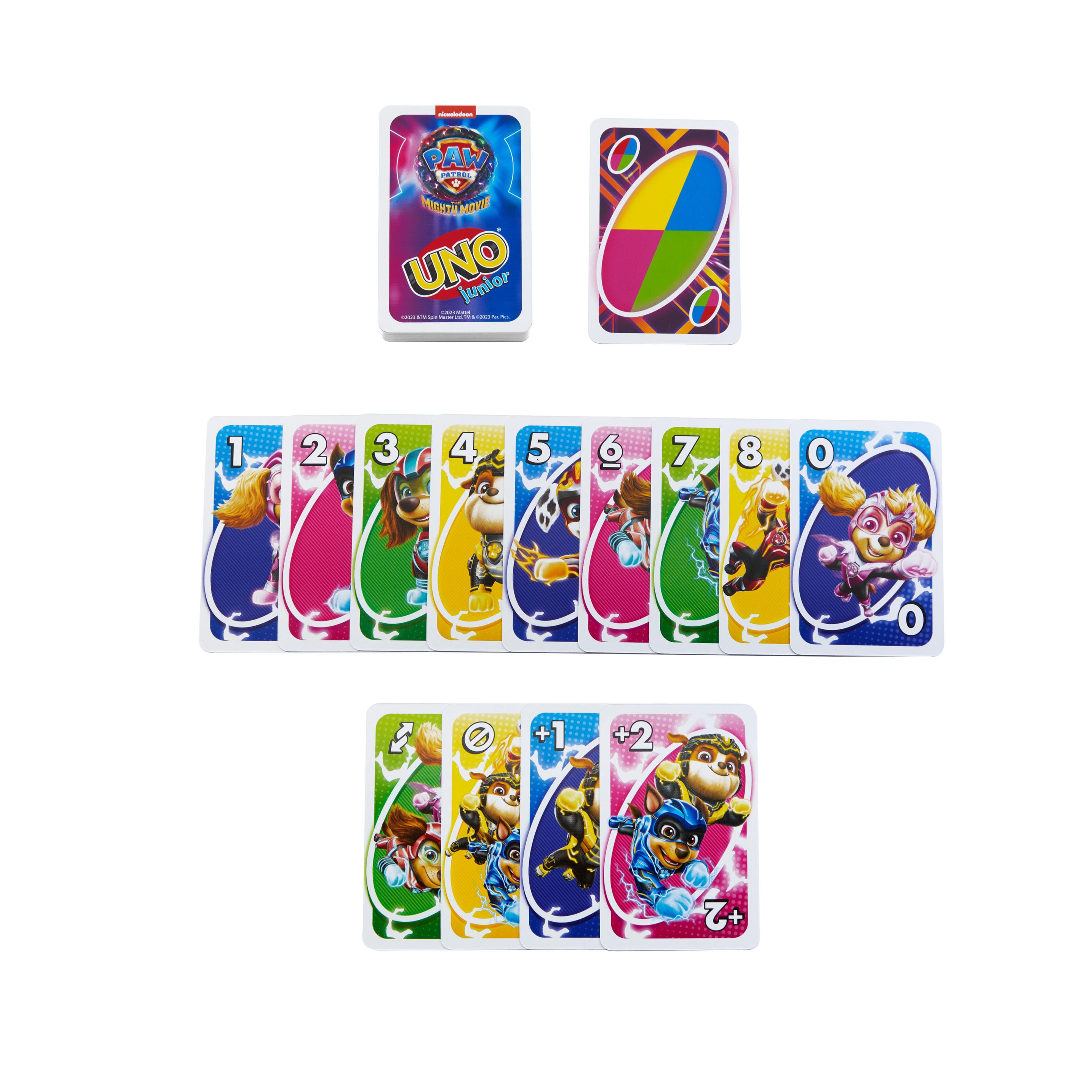 Produktbild UNO Junior Paw Patrol: The Mighty Movie“ Kartenspiel für Kinder für Familienabende, mit 3 Schwierigkeitsstufen 6 von 6