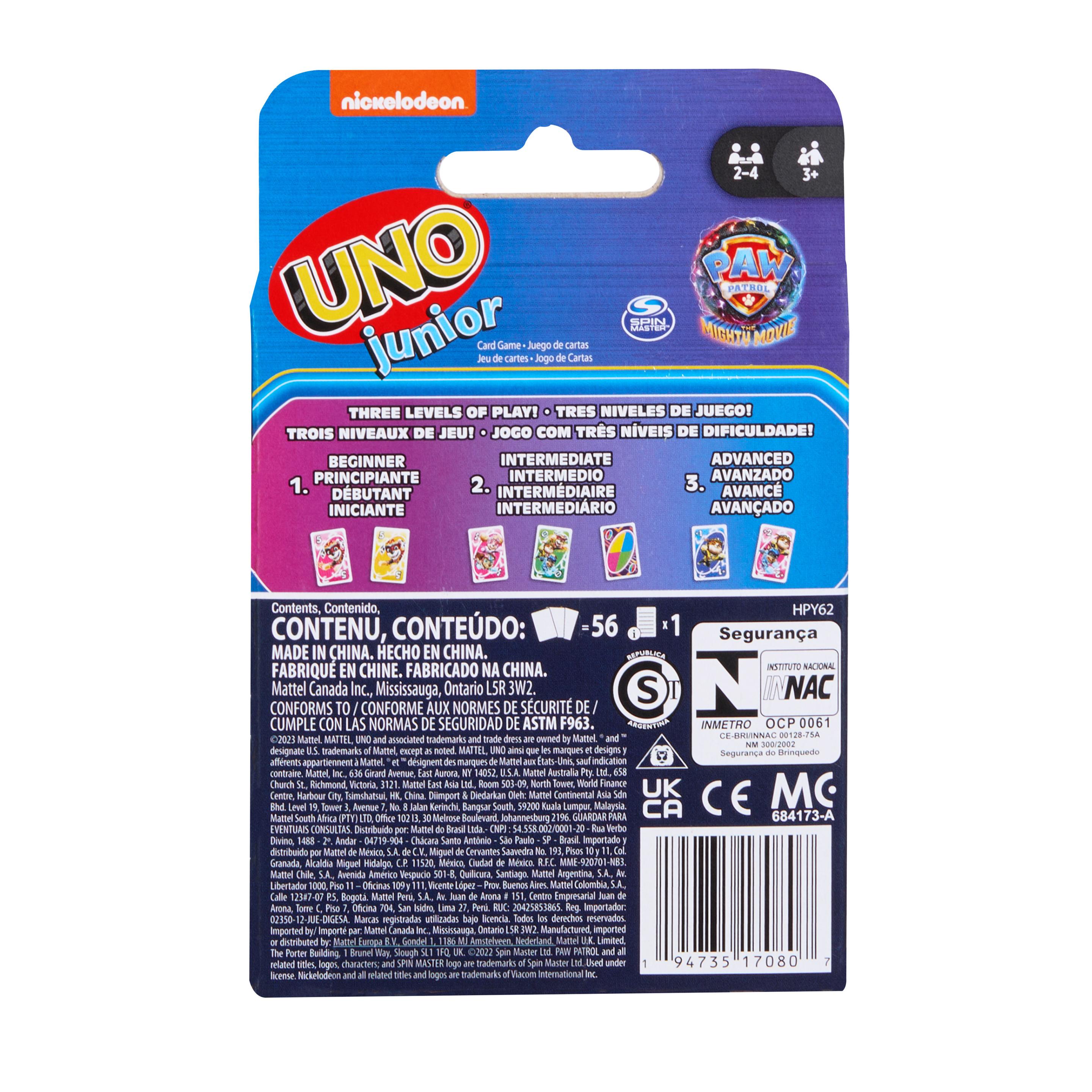 Produktbild UNO Junior Paw Patrol: The Mighty Movie“ Kartenspiel für Kinder für Familienabende, mit 3 Schwierigkeitsstufen 2 von 6