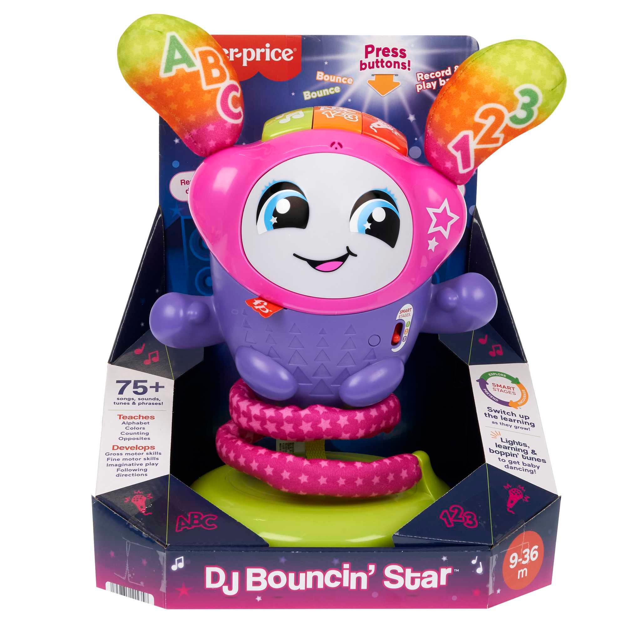 Produktbild Fisher-Price interaktives Lernspielzeug für Babys mit Musik, Lichtern und Hüpfspaß, DJ Bouncin’ Star, deutsche Version 6 von 6