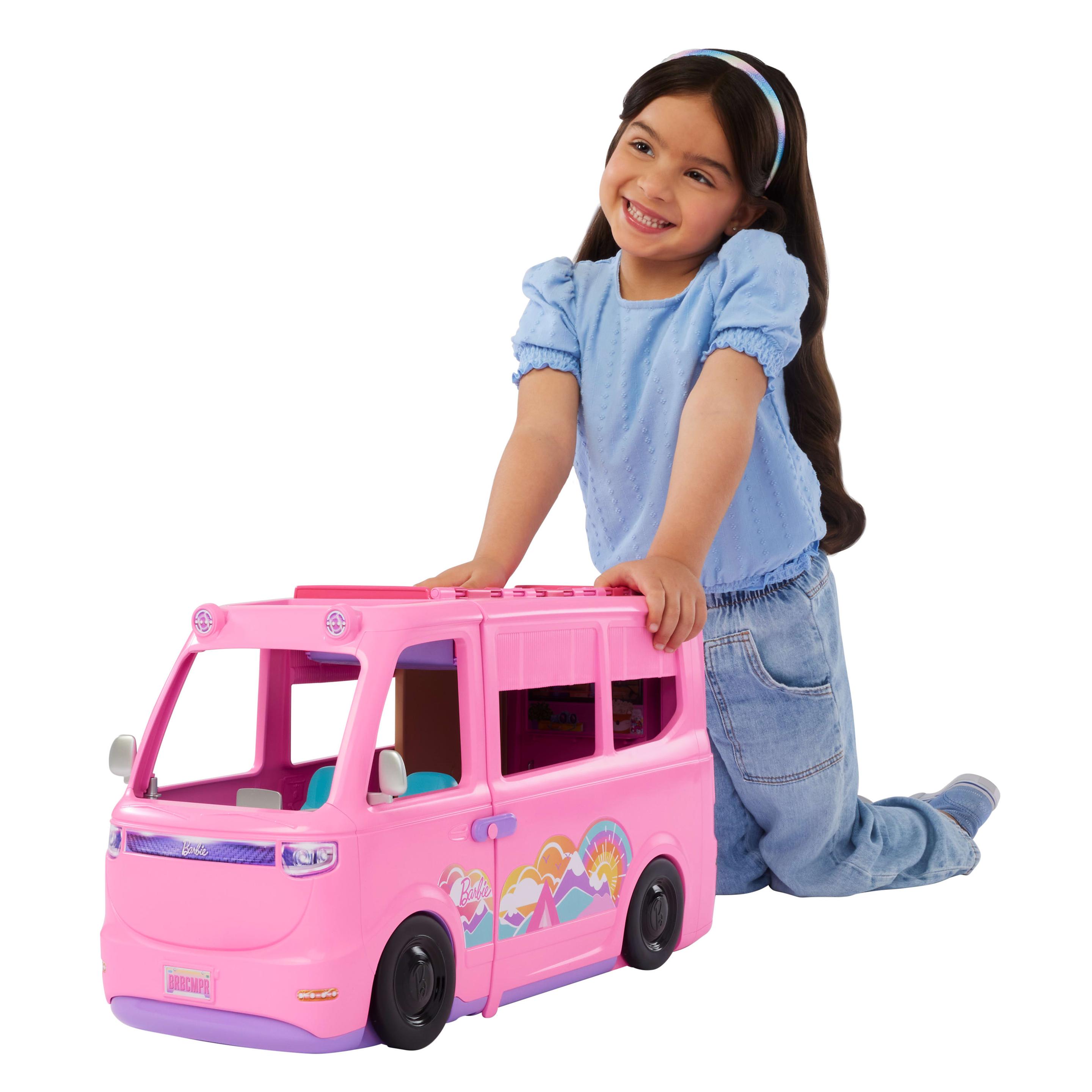 Produktbild Barbie Super Abenteuer-Camper Spielset mit Dachzelt, Grill mit Farbwechseleffekt und über 60 Zubehörteilen 6 von 6