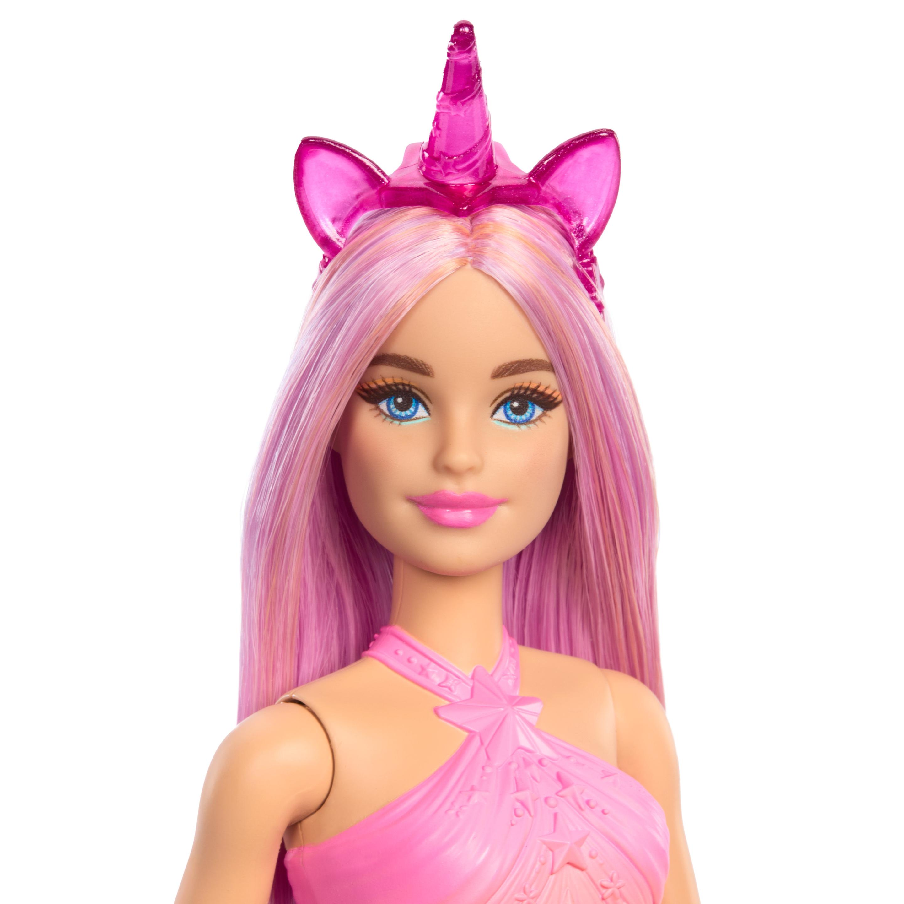 Produktbild Barbie Einhorn Puppen mit Fantasiehaaren, Outfits mit Farbverlauf und Einhorn-Accessoires 4 von 6