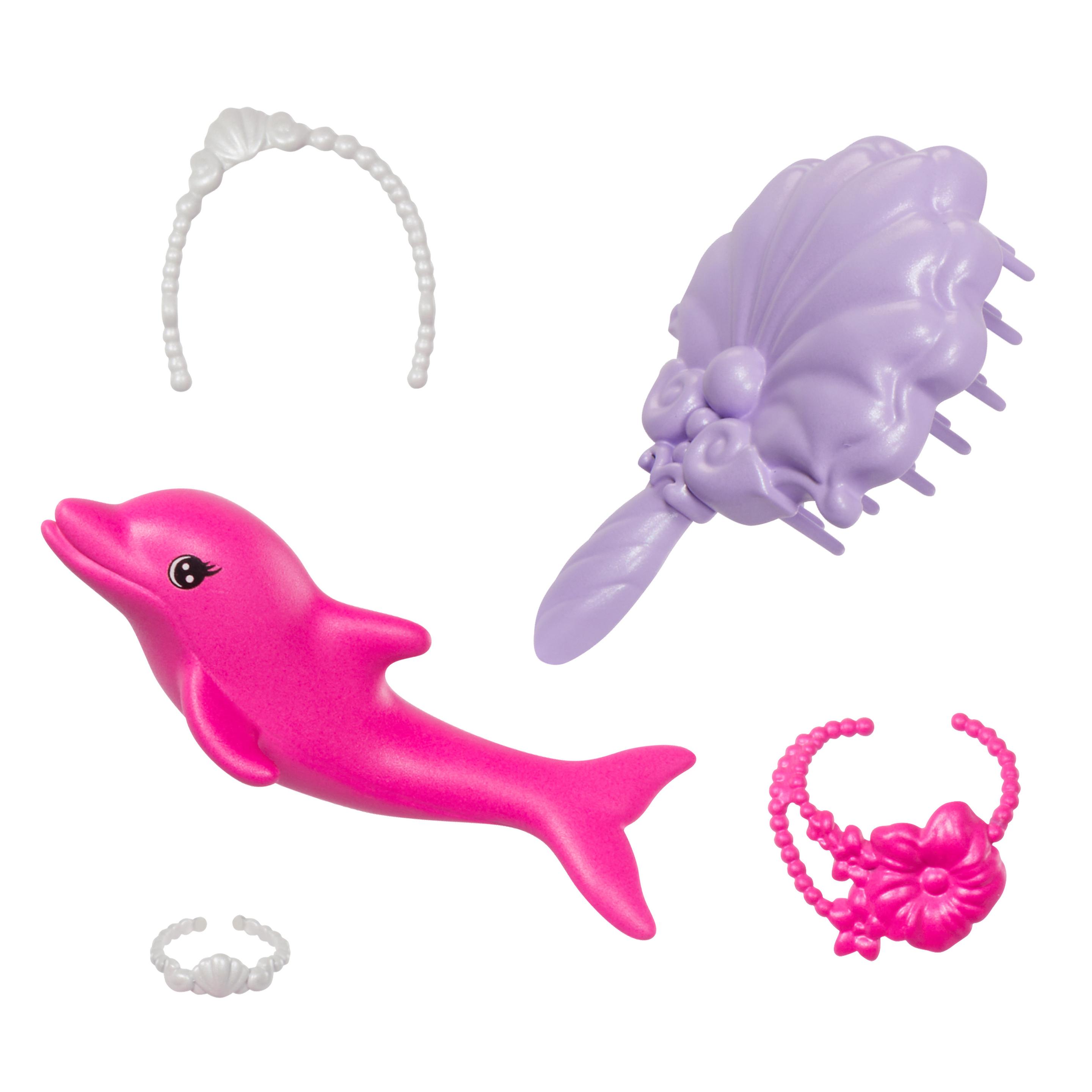 Produktbild Barbie Malibu“ Meerjungfrau-Puppe mit Farbwechseleffekt, Delfin und Accessoires 6 von 6