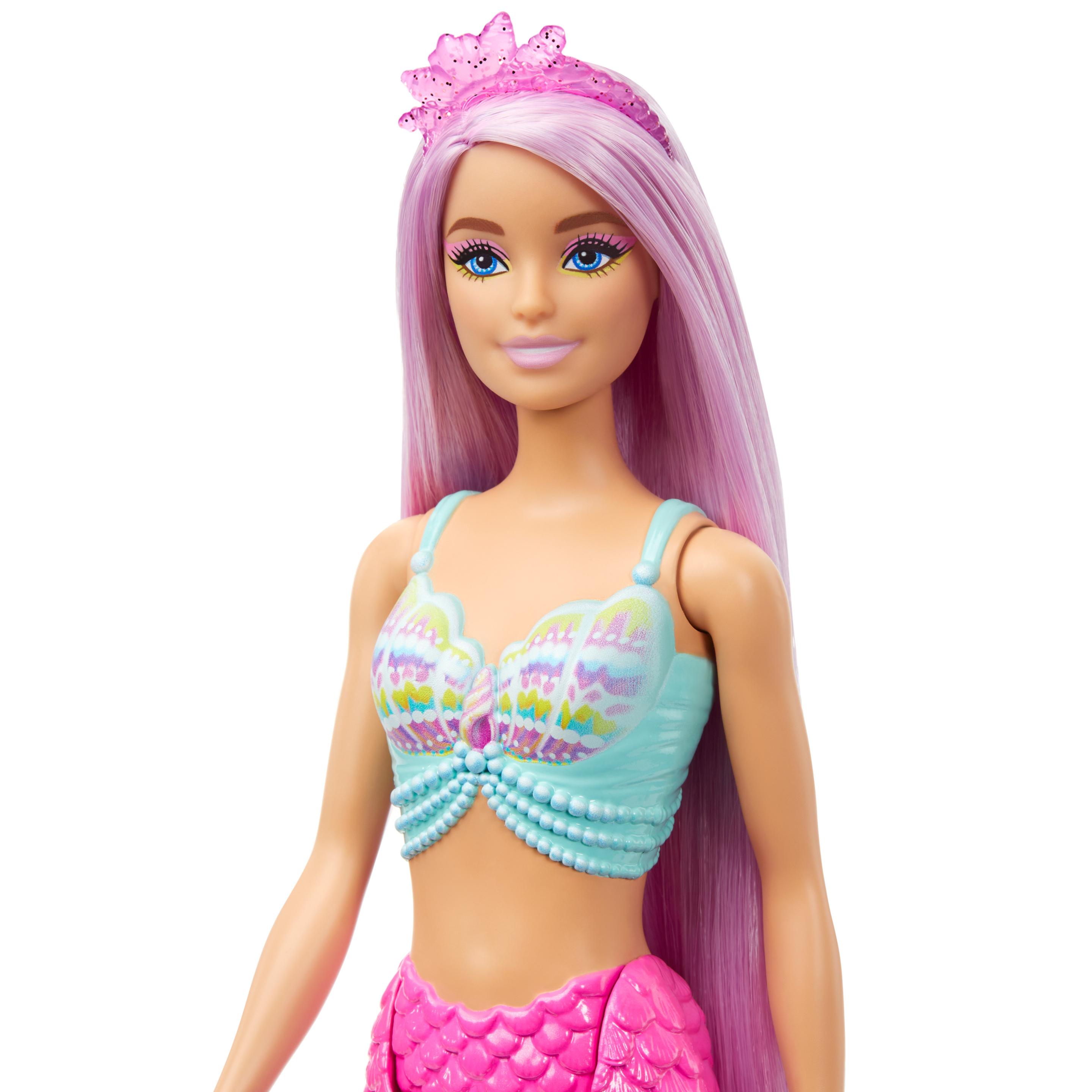 Produktbild Barbie Meerjungfrauen-Puppe mit ca. 18 cm langen Fantasy-Haaren und Zubehör zum Stylen 3 von 5