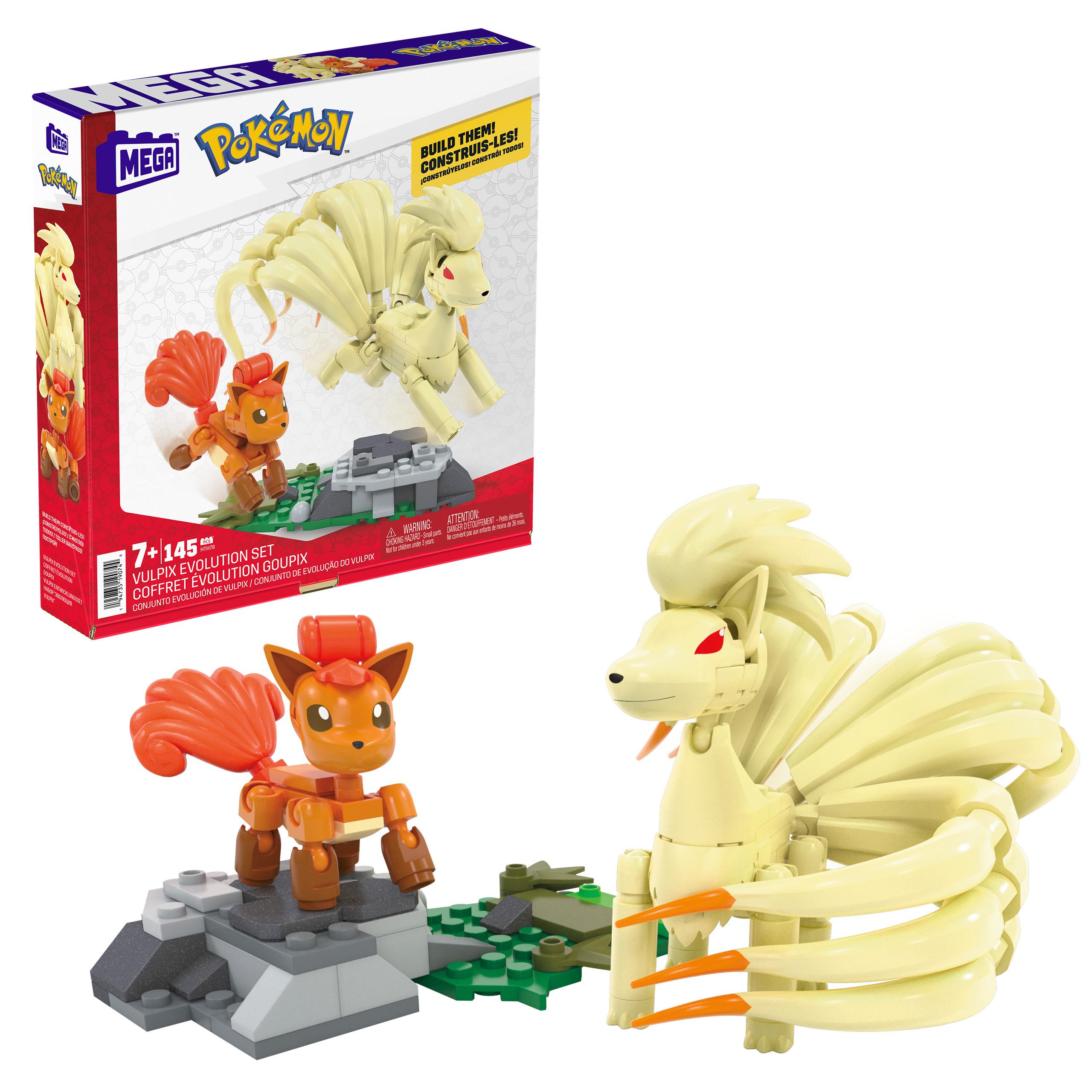 MEGA Pokémon Vulpix Evolutionsset (145 Teile) mit 2 beweglichen Actionfiguren für Kinder