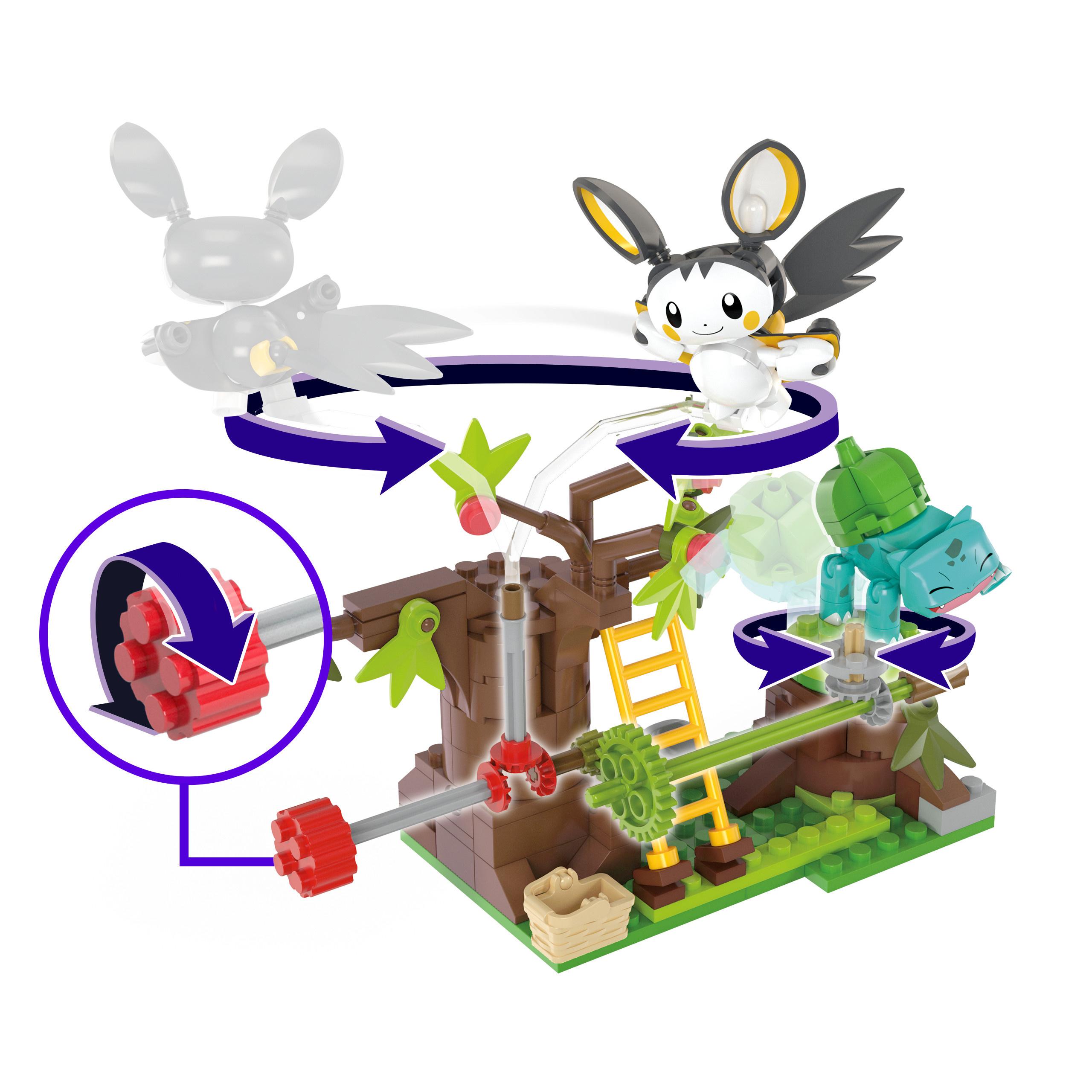 Produktbild MEGA Pokémon Emolgas und Bisasams bezaubernde Wälder Bauspielzeug-Set (194 Teile) für Kinder 3 von 6