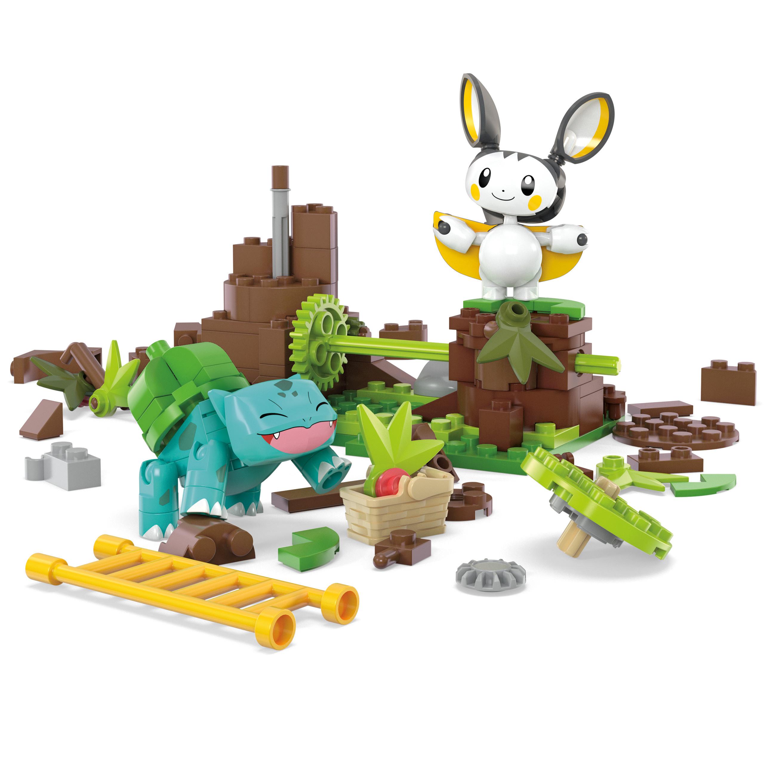 Produktbild MEGA Pokémon Emolgas und Bisasams bezaubernde Wälder Bauspielzeug-Set (194 Teile) für Kinder 4 von 6