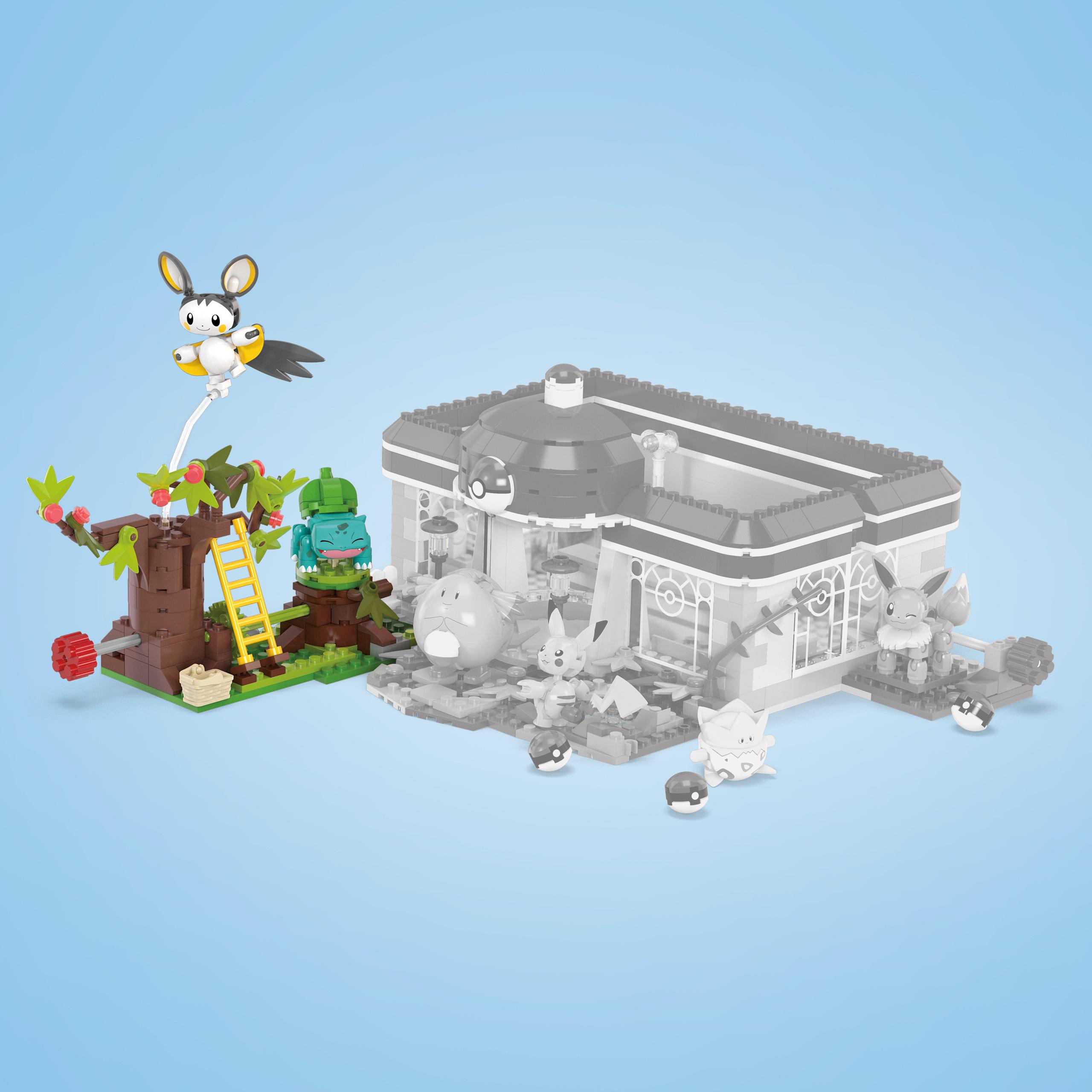 Produktbild MEGA Pokémon Emolgas und Bisasams bezaubernde Wälder Bauspielzeug-Set (194 Teile) für Kinder 6 von 6