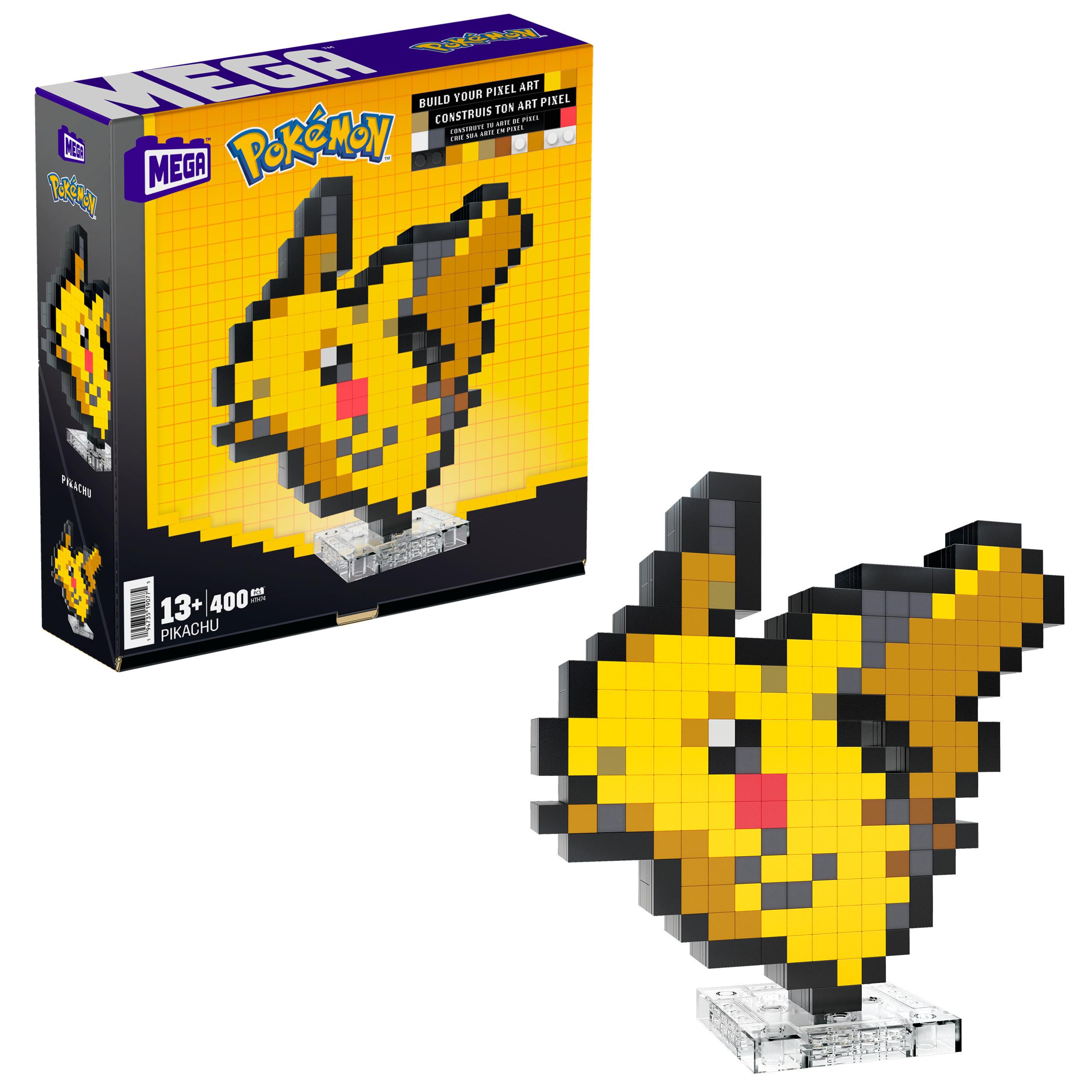 MEGA Pokémon Pikachu Bauspielzeug-Set (400-teilig) Retro-Set für Sammler