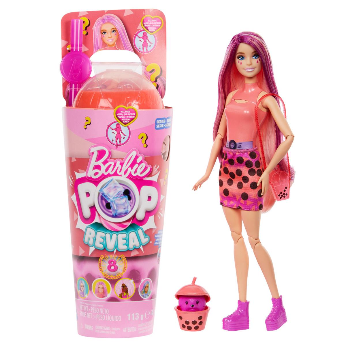 Barbie Pop Reveal Bubble Tea Serie Puppe und Zubehör-Set mit duftender Mango-Mochi-Modepuppe