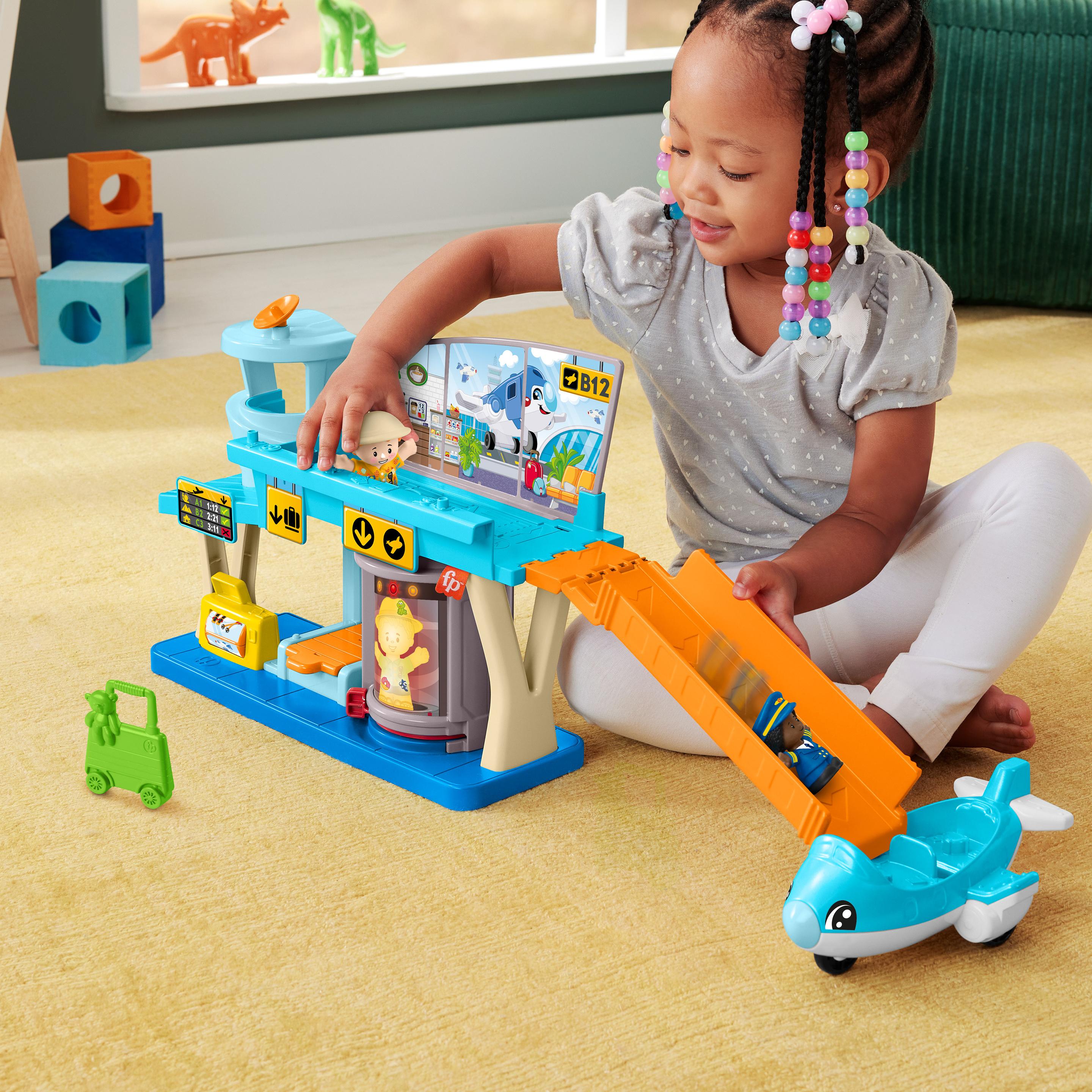 Produktbild Fisher-Price Little People Spielset Alltagsabenteuer auf dem Flughafen, Flugzeug und 3 Spielteile 2 von 6
