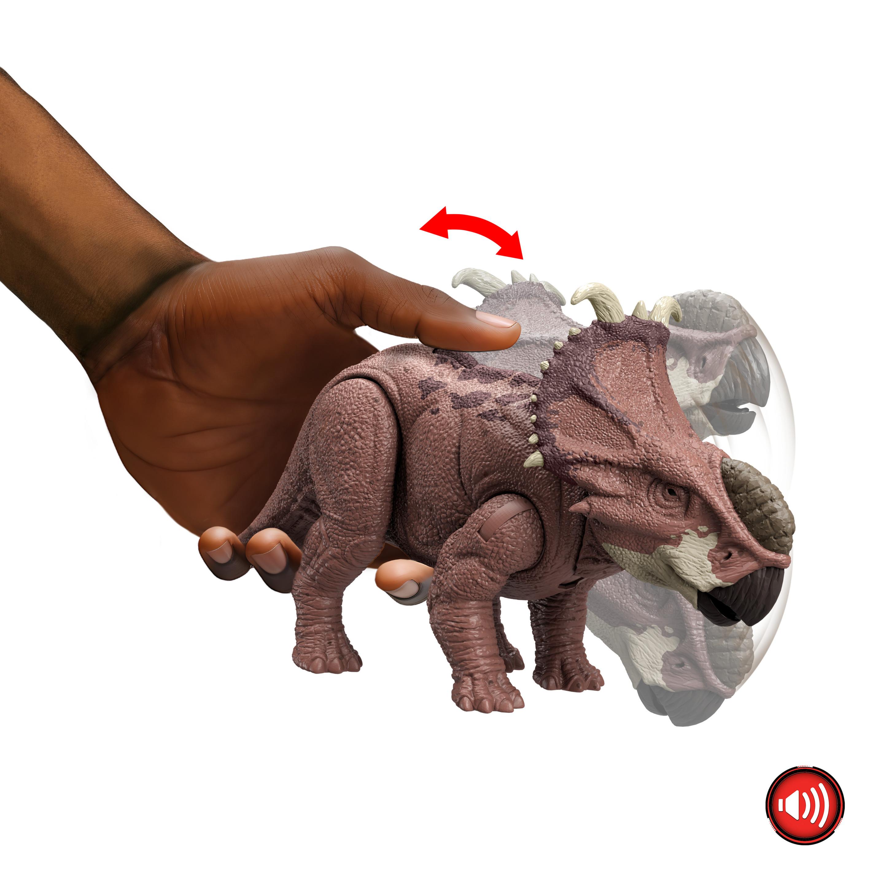 Produktbild Jurassic World Wild Roar Pachyrhinosaurus Dinosaurier Actionfigur-Spielzeug, Kopfstoß-Angriff und Brüllgeräusch 4 von 6