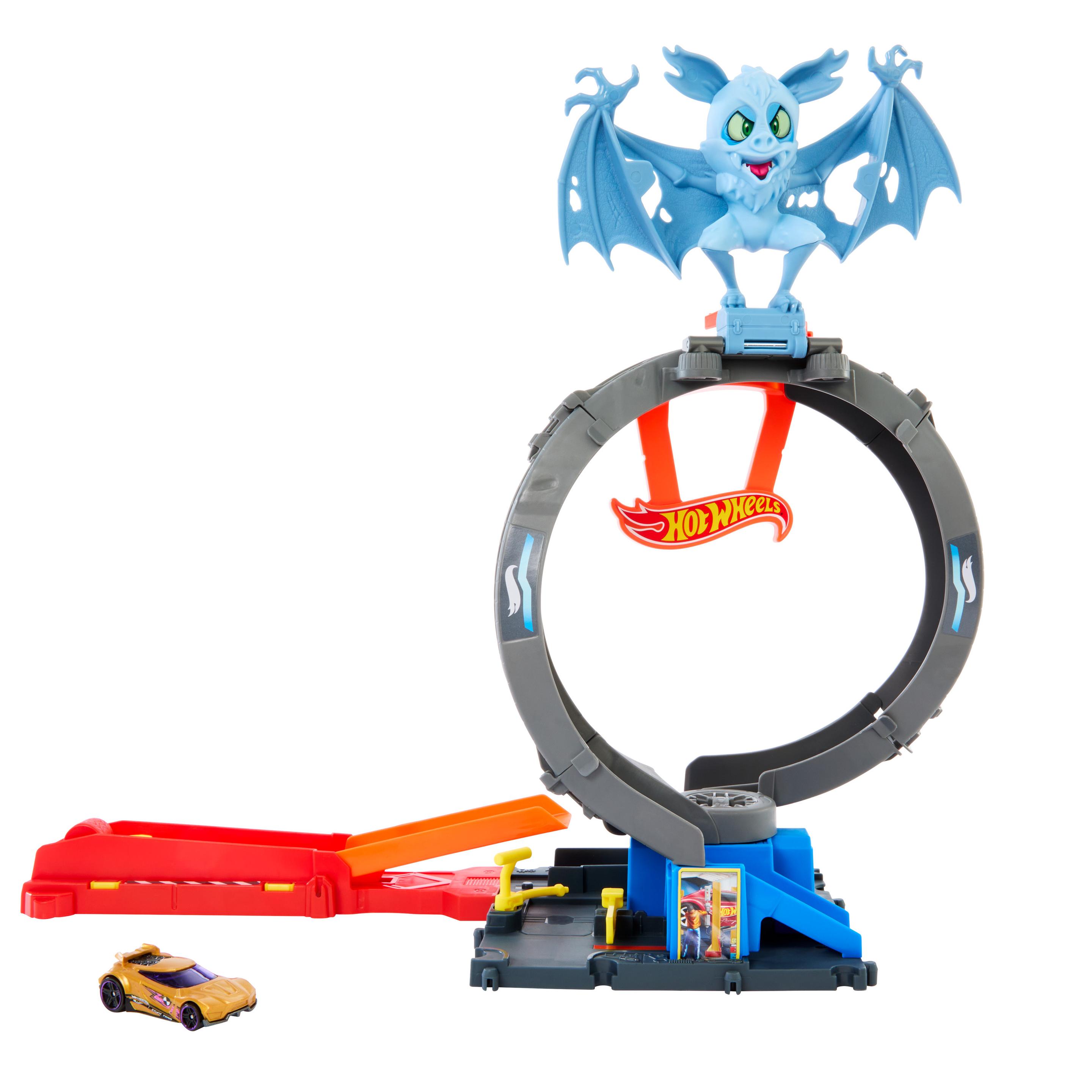 Hot Wheels City Angriff der Fledermaus Spielset mit Spielzeugauto im Maßstab 1:64
