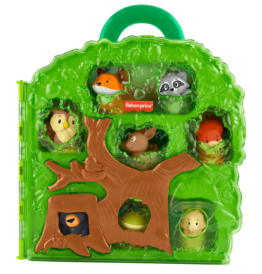 Fisher-Price Little People Waldfreunde Tragekoffer Kleinkind Spielset mit Figuren, 9-teilig