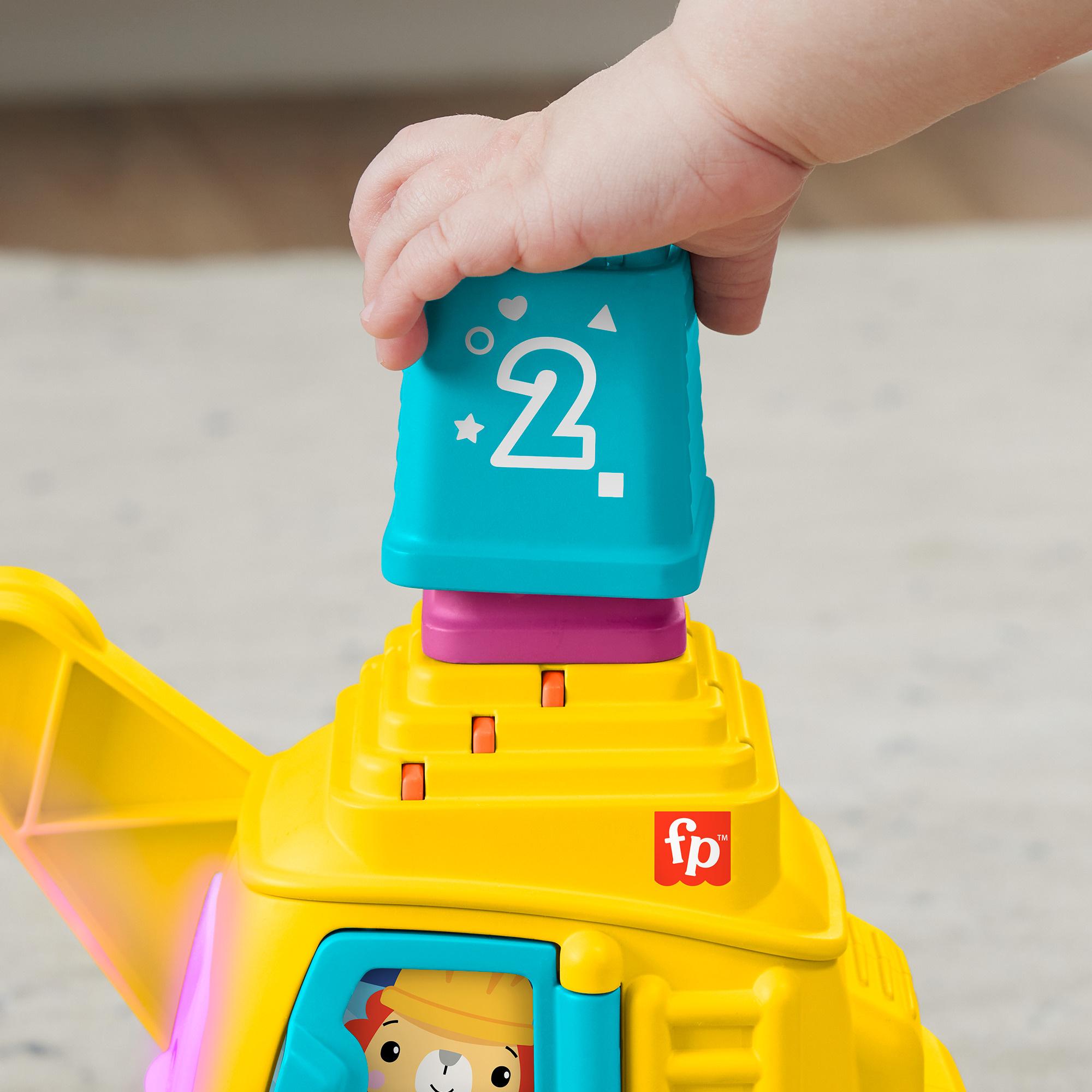Produktbild Fisher-Price Zählen&Stapeln Kran mit Blöcken, Lichtern und Geräuschen, mehrsprachige Version 4 von 6