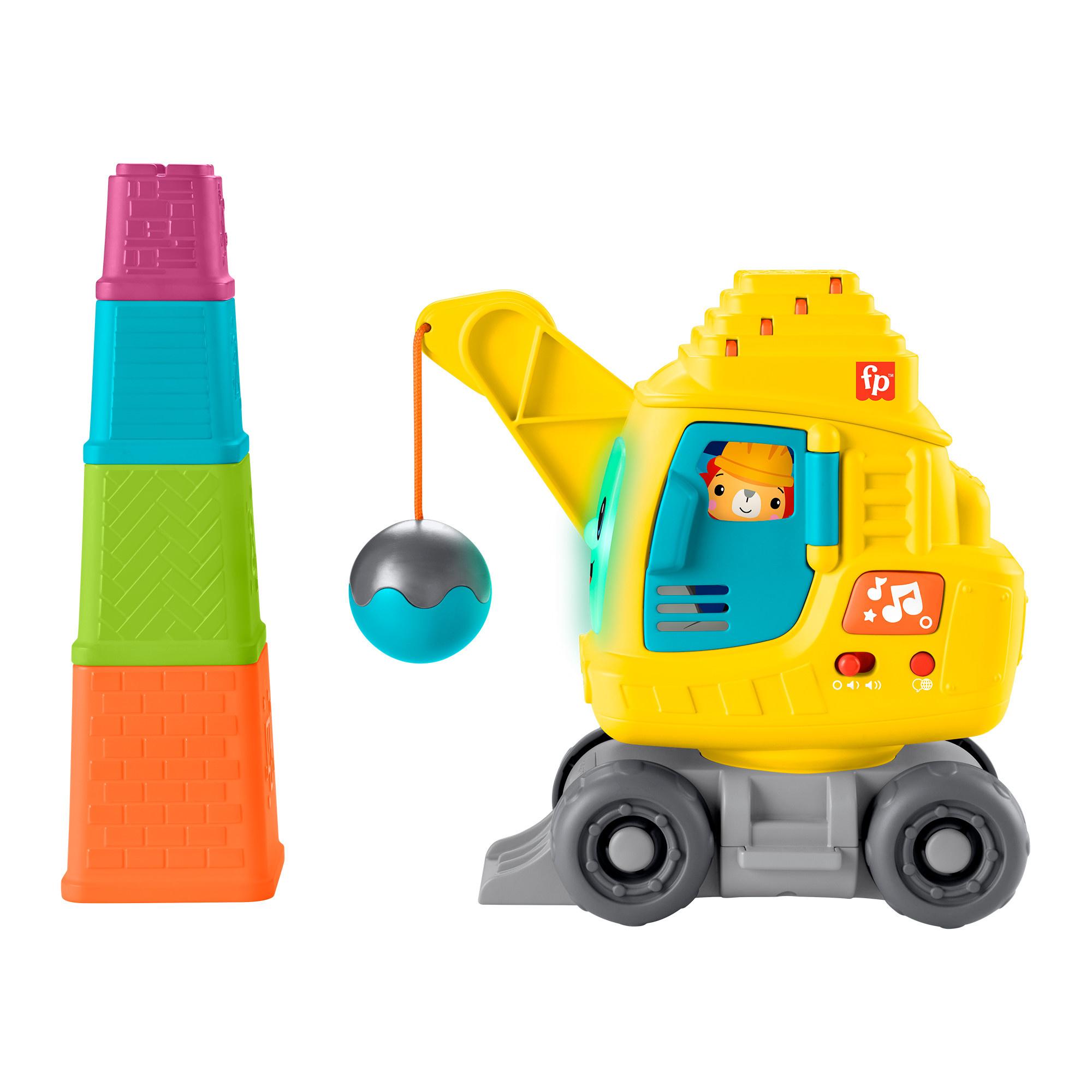 Produktbild Fisher-Price Zählen&Stapeln Kran mit Blöcken, Lichtern und Geräuschen, mehrsprachige Version 6 von 6