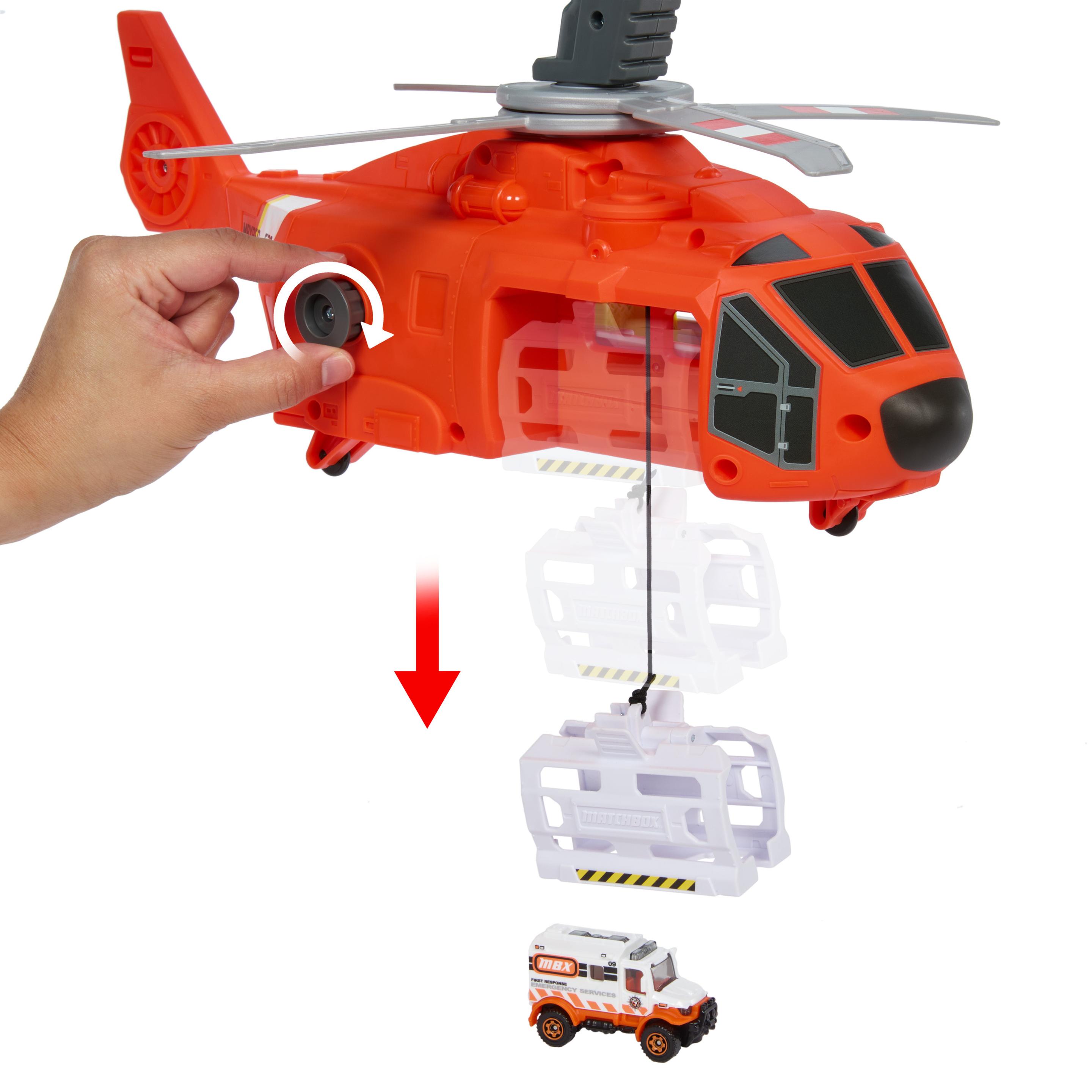 Produktbild Matchbox Action Drivers Rettungshubschrauber, 40 cm großer Hubschrauber mit Die-Cast-Spielzeugrettungswagen im Maßstab 1:64 3 von 6