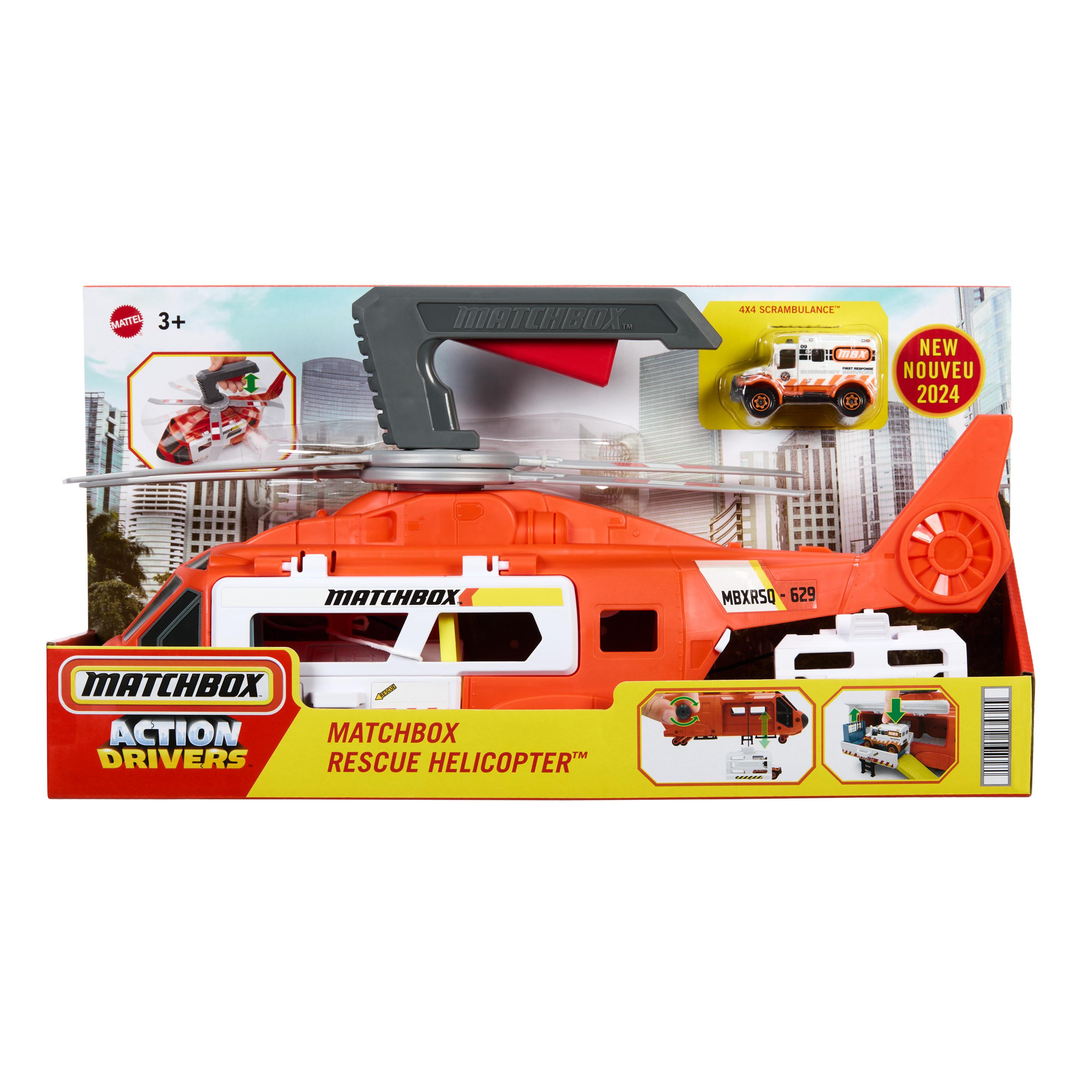 Produktbild Matchbox Action Drivers Rettungshubschrauber, 40 cm großer Hubschrauber mit Die-Cast-Spielzeugrettungswagen im Maßstab 1:64 6 von 6