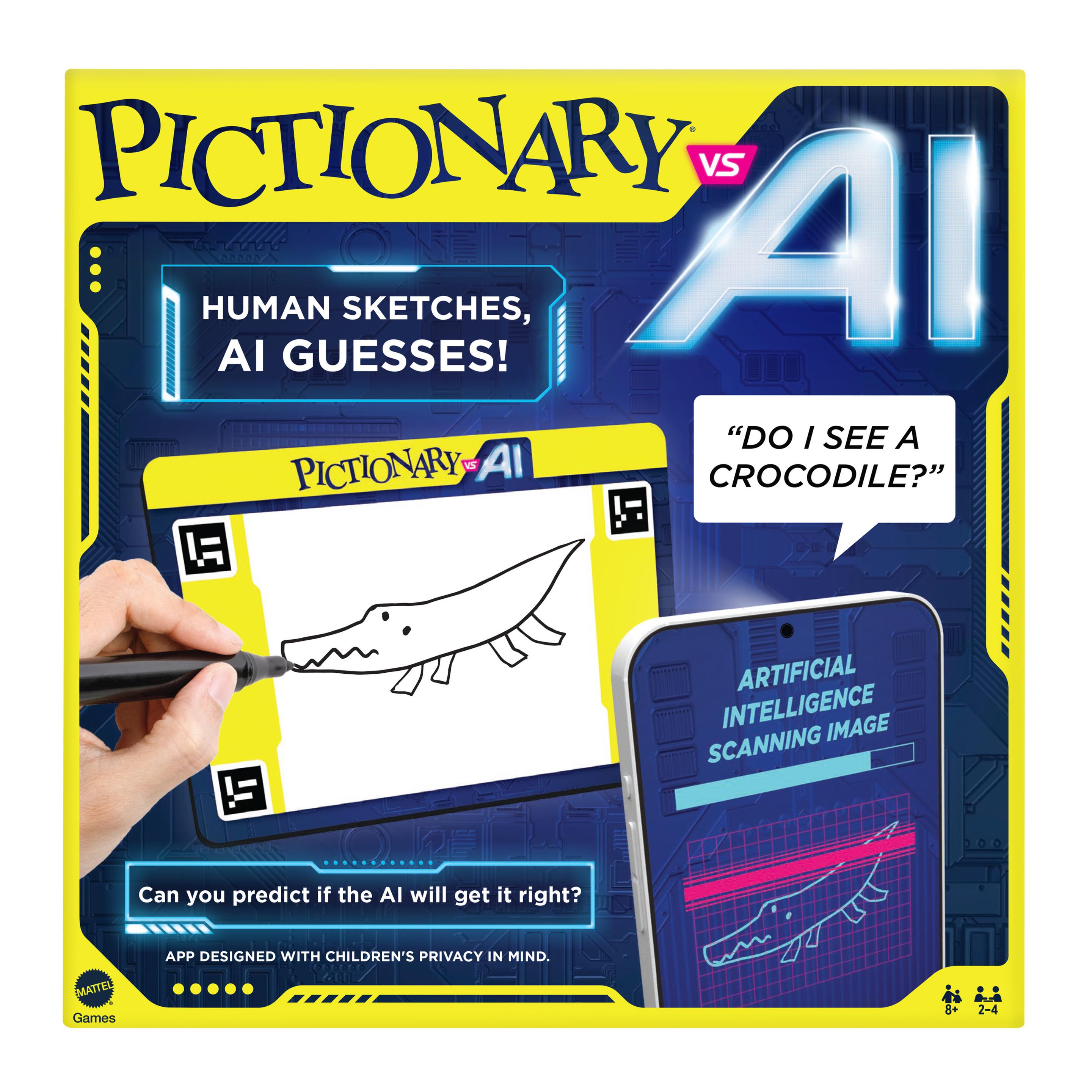 Pictionary Vs. KI, Familienspiel mit künstlicher Intelligenz für Kinder und Erwachsene, ideal für Spieleabende