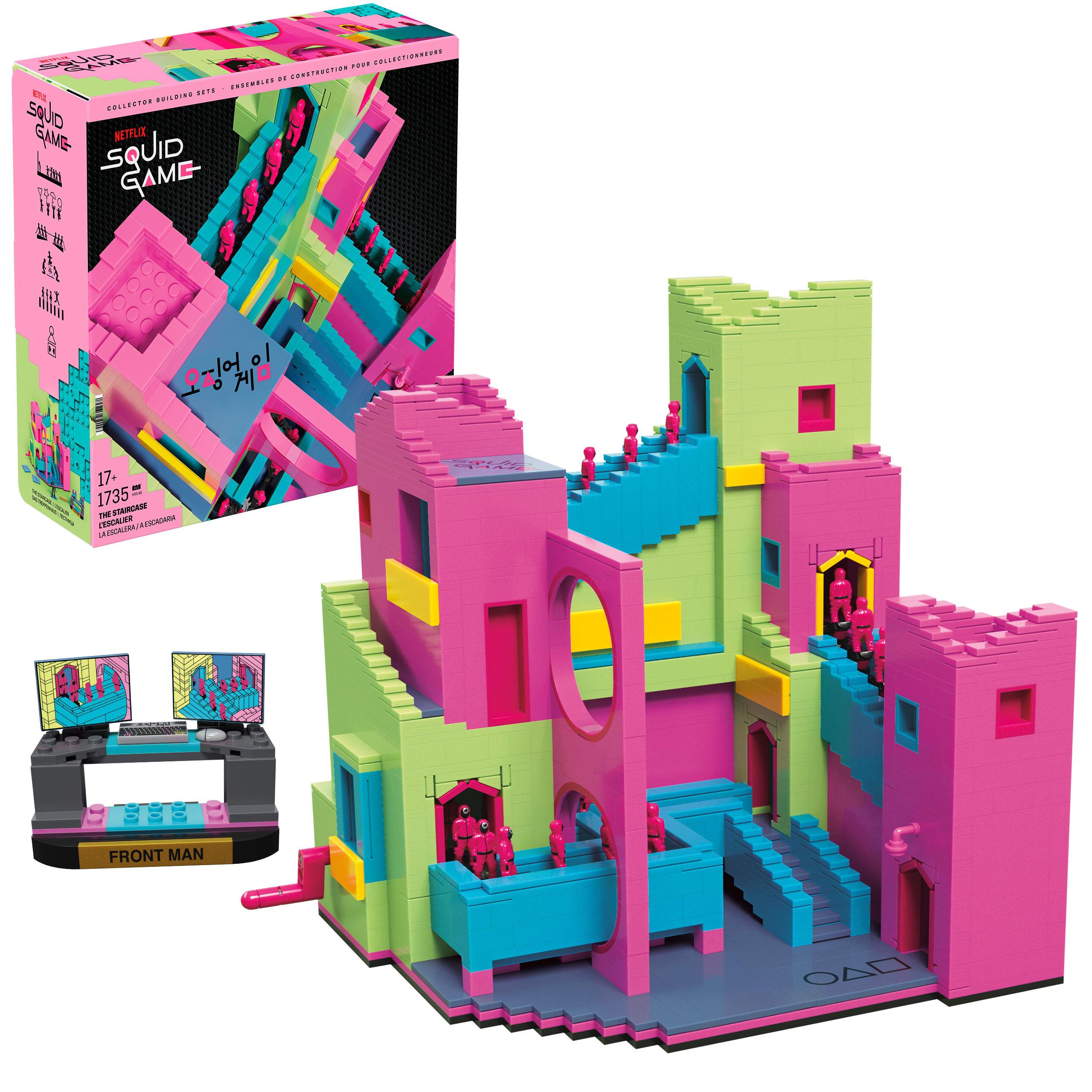 MEGA Squid Game Treppenhaus Bauspielzeug-Sets mit Actionfigur (1707 Teile) für Sammler