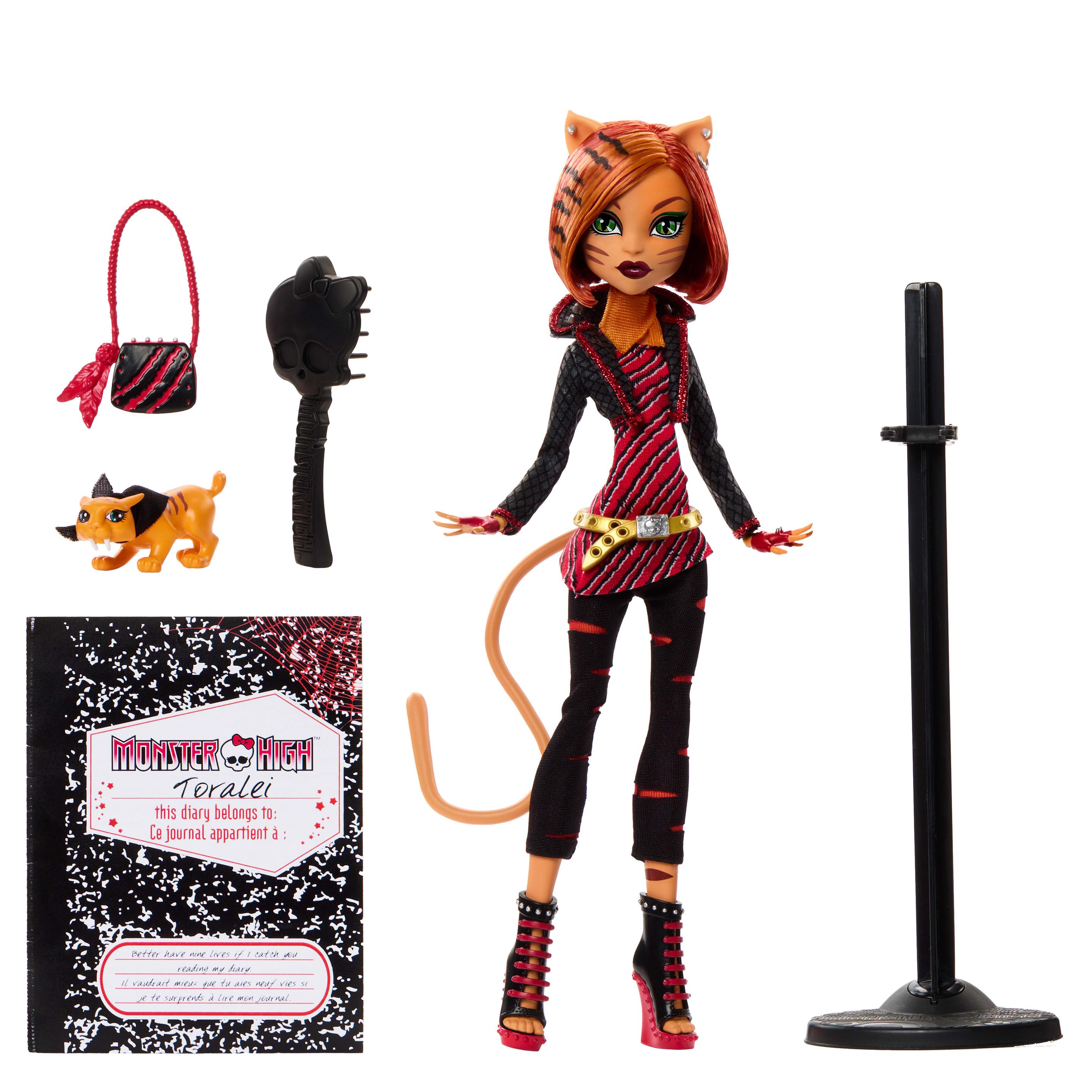 Produktbild Monster High Gruselige Monster-High-Reproduktion der ursprünglichen Toralei-Puppe, mit Tagebuch, Puppenständer und Haustier 5 von 6