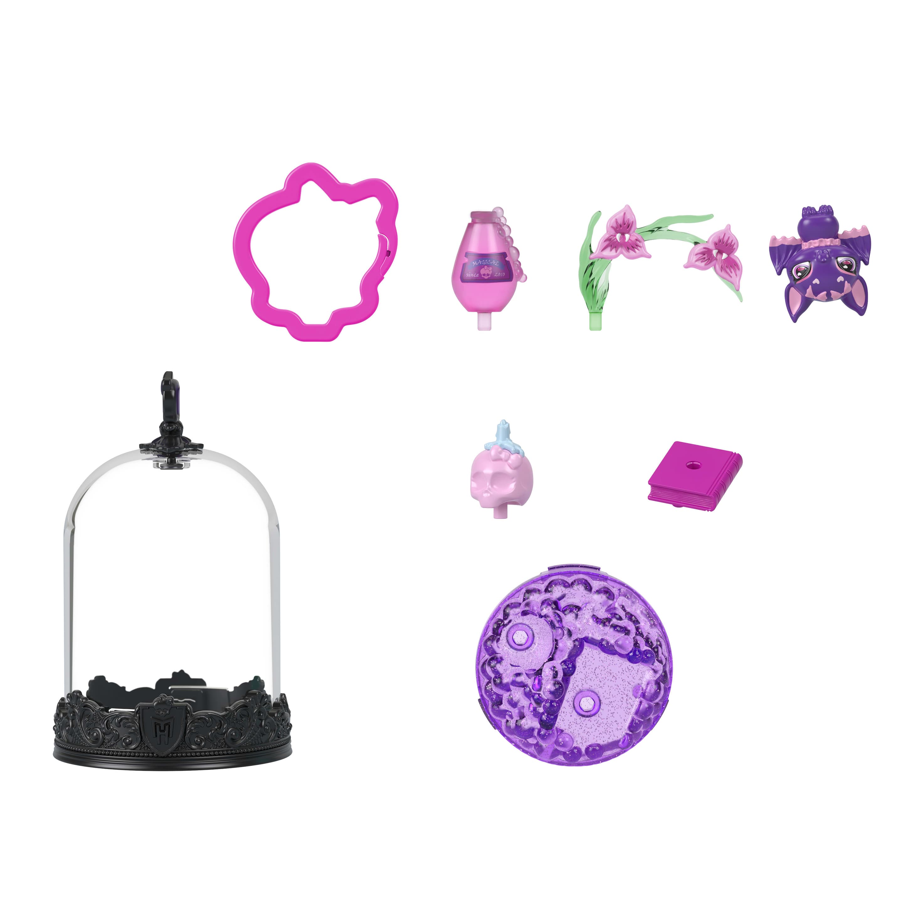 Produktbild Monster High Haustier-Schlüsselanhänger, Tierfiguren mit Zubehör und zusammenbaubarem Terrarium 4 von 6