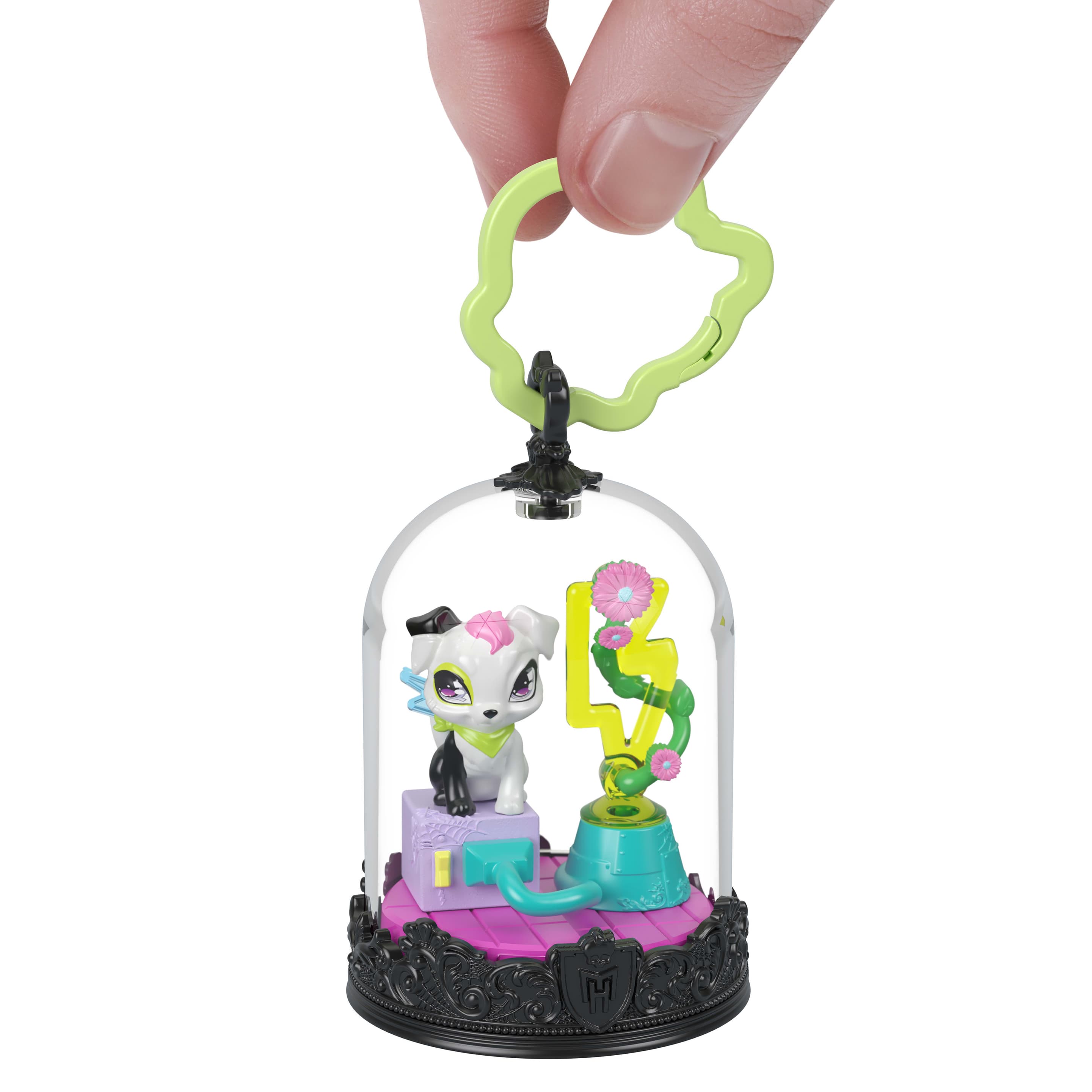 Produktbild Monster High Haustier-Schlüsselanhänger, Tierfiguren mit Zubehör und zusammenbaubarem Terrarium 2 von 6